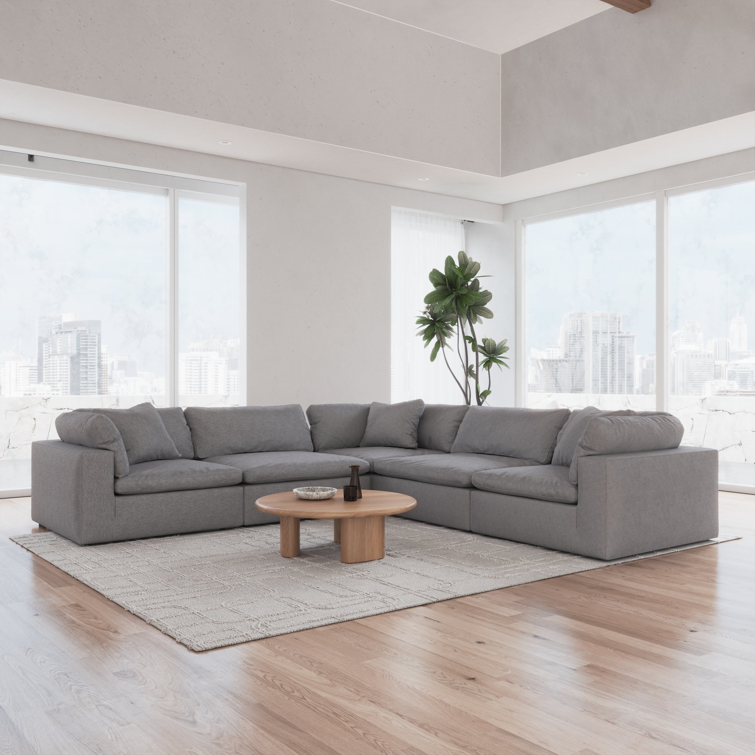 CloudForm™ 5-Seater Modular L-Sofa | Anthracite