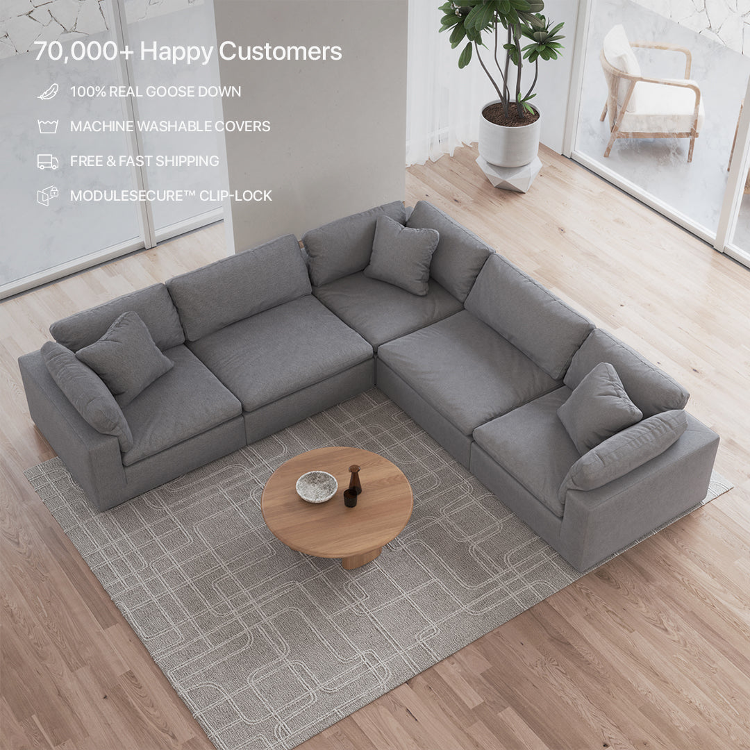 CloudForm™ 5-Seater Modular L-Sofa | Anthracite