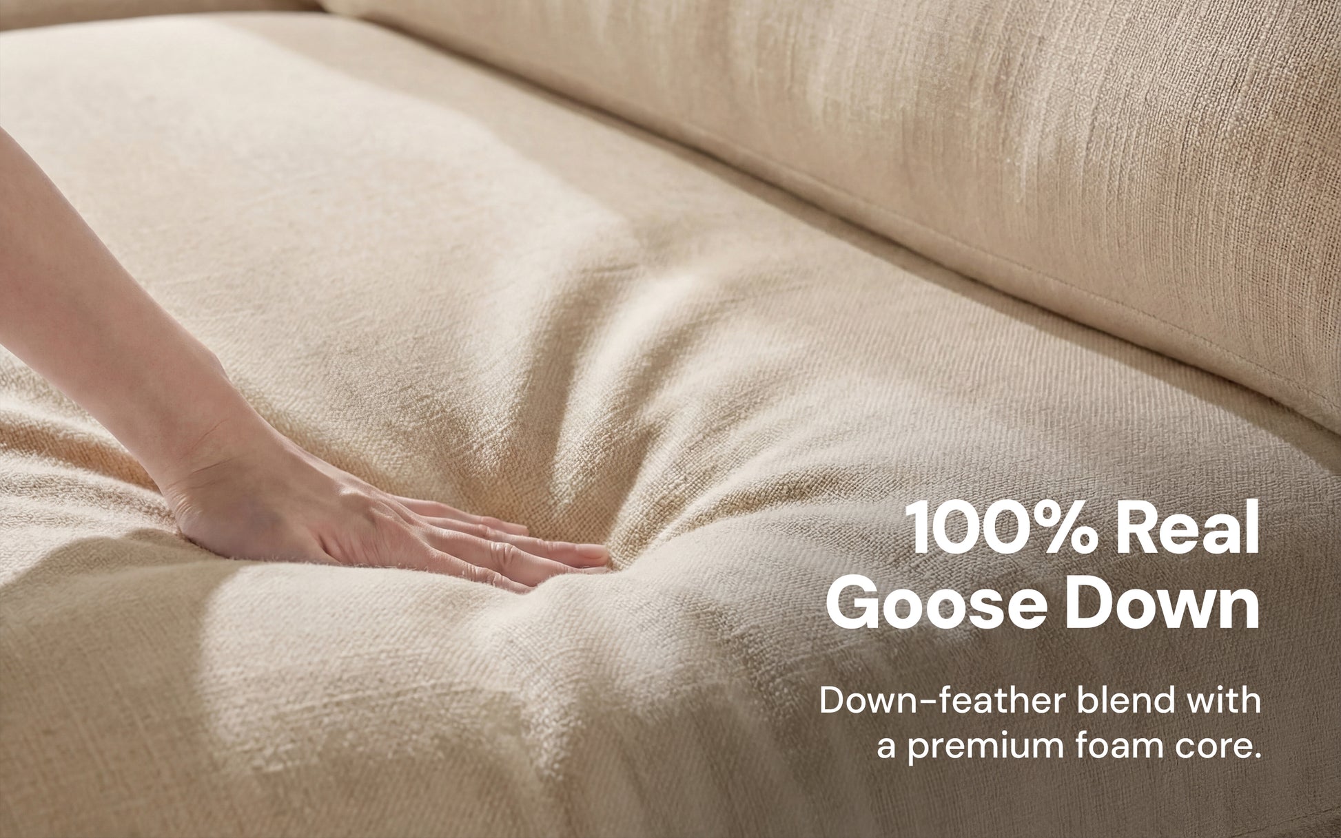 Cloud Couch Armless Modular Seater | Beige