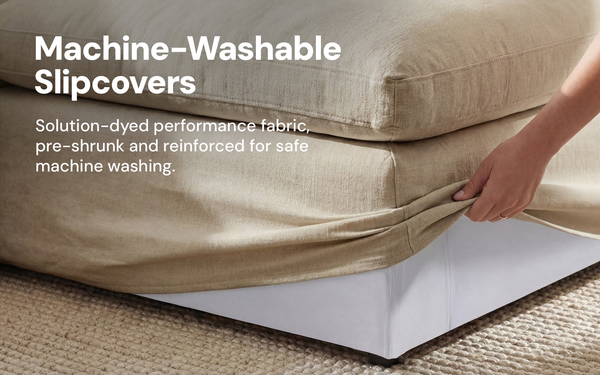 Cloud Couch Armless Modular Seater | Beige