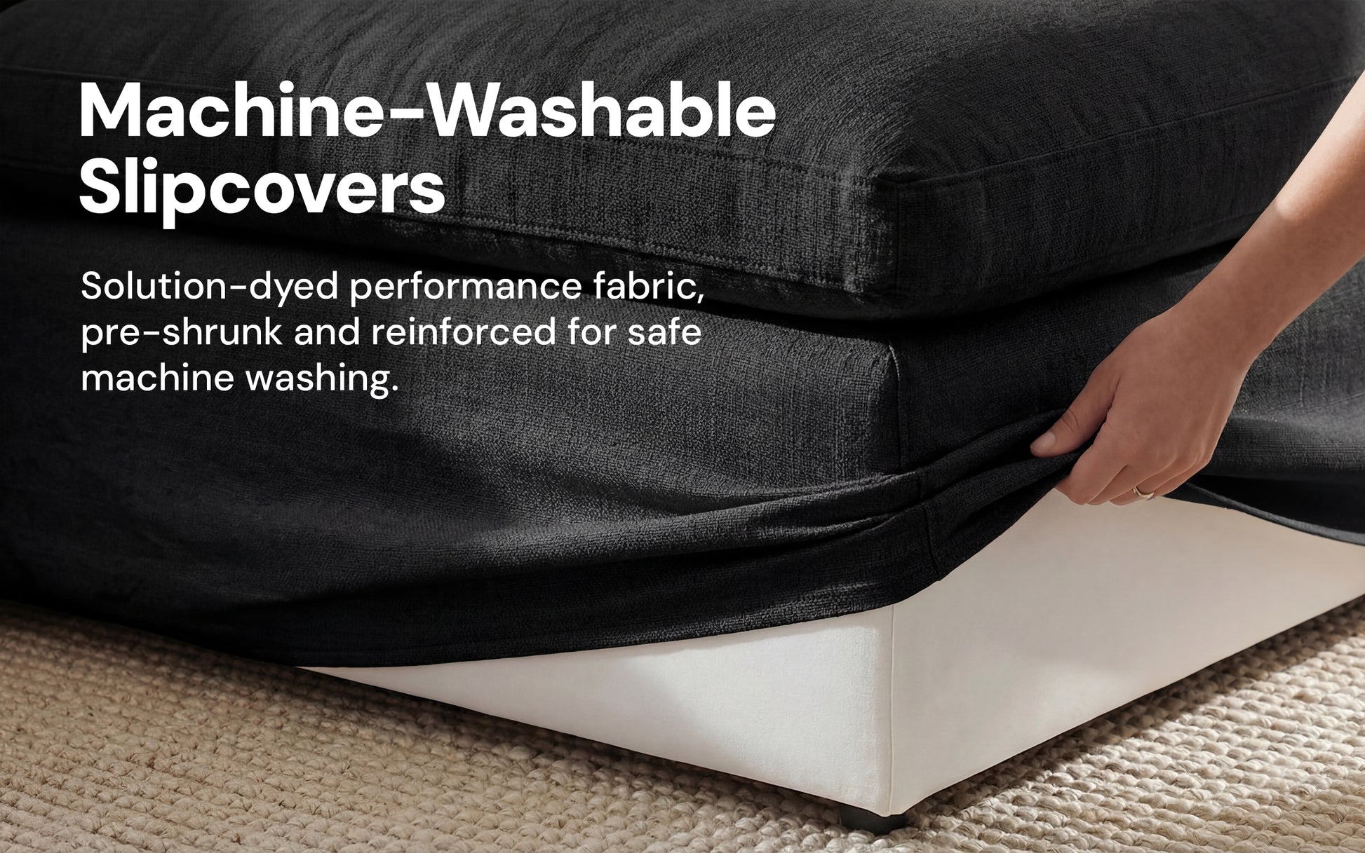Cloud Couch Armless Modular Seater | Black