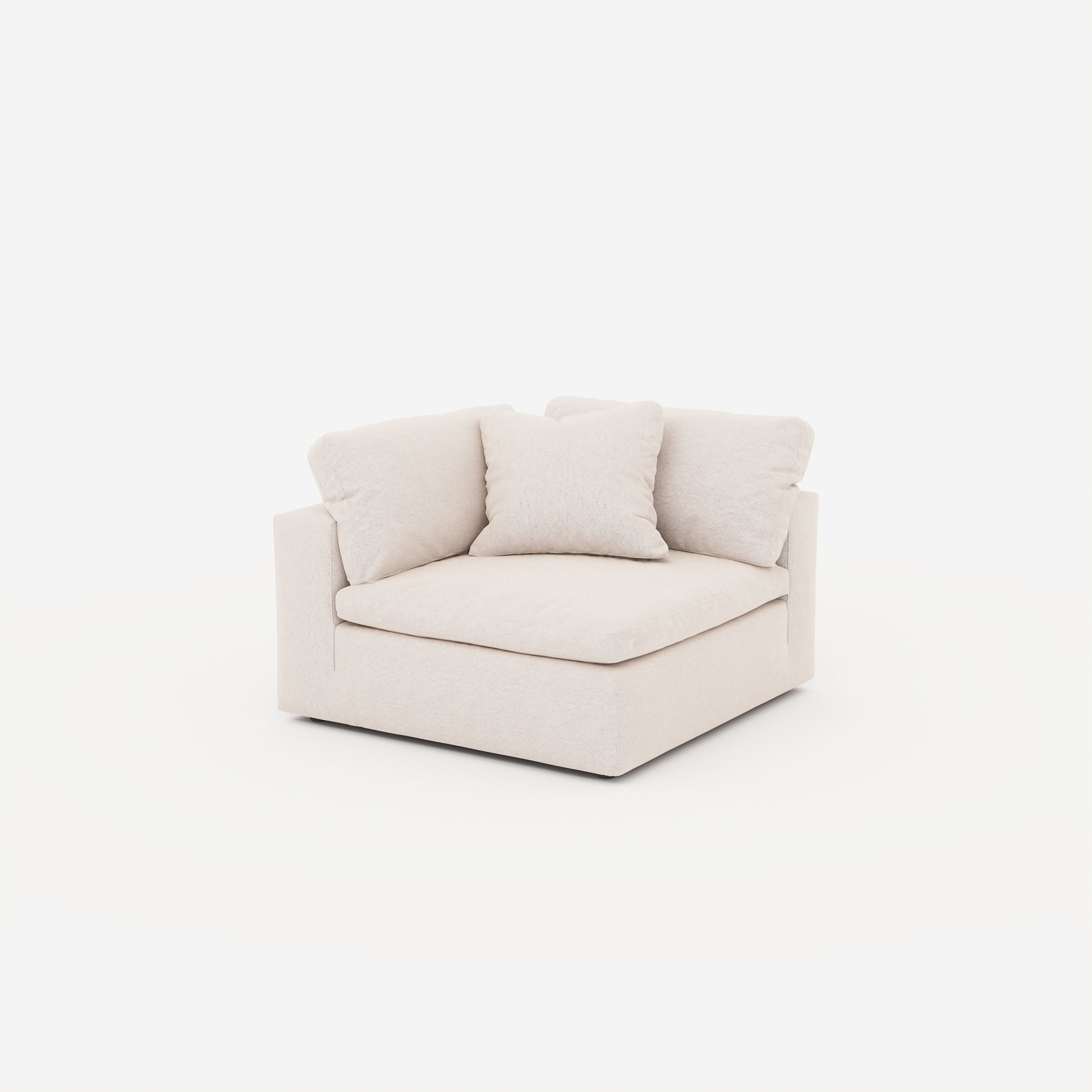 CloudForm™ 4-Seater + Ottoman Modular L-Sofa | Cream