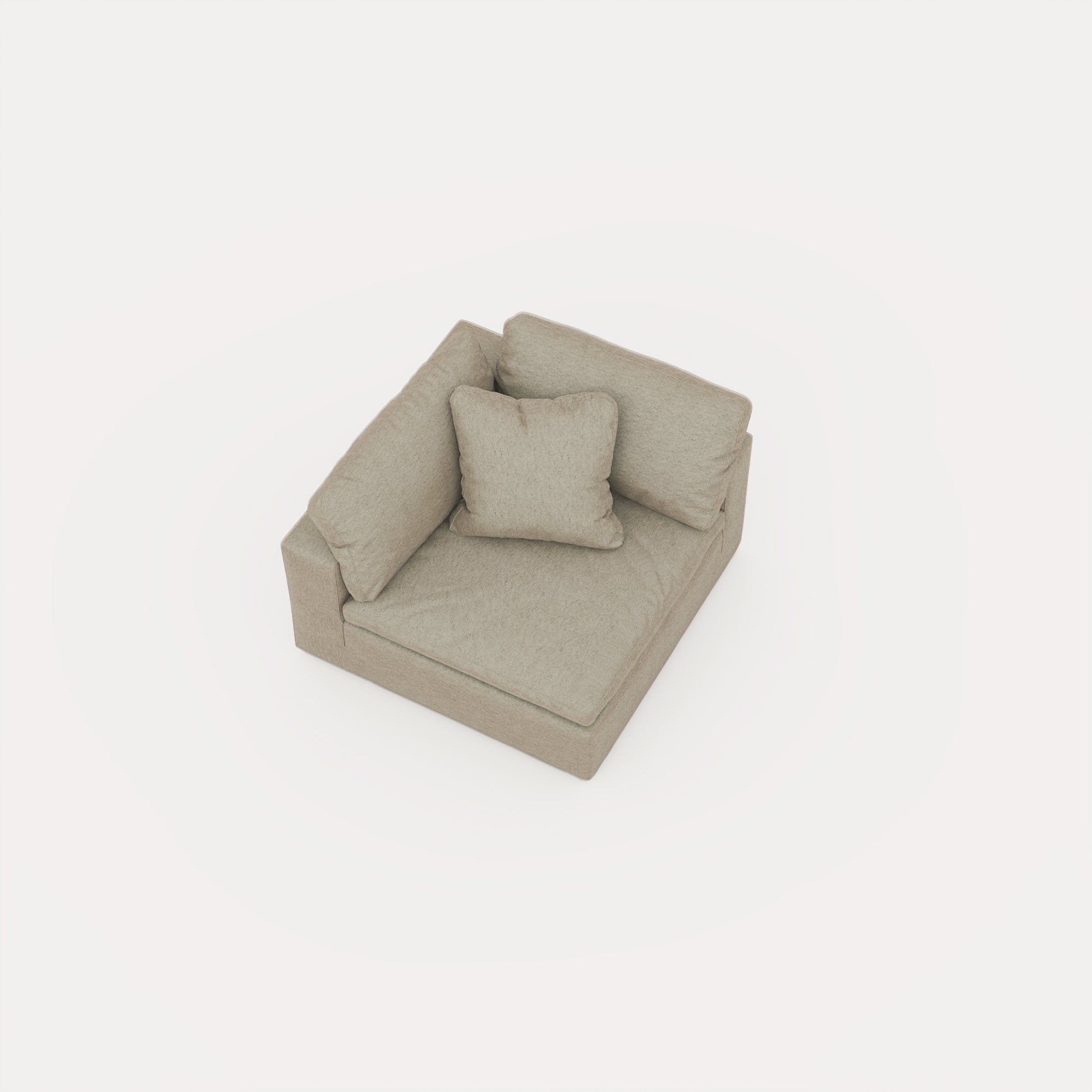 CloudForm™ Right Armrest Modular Sofa | Khaki