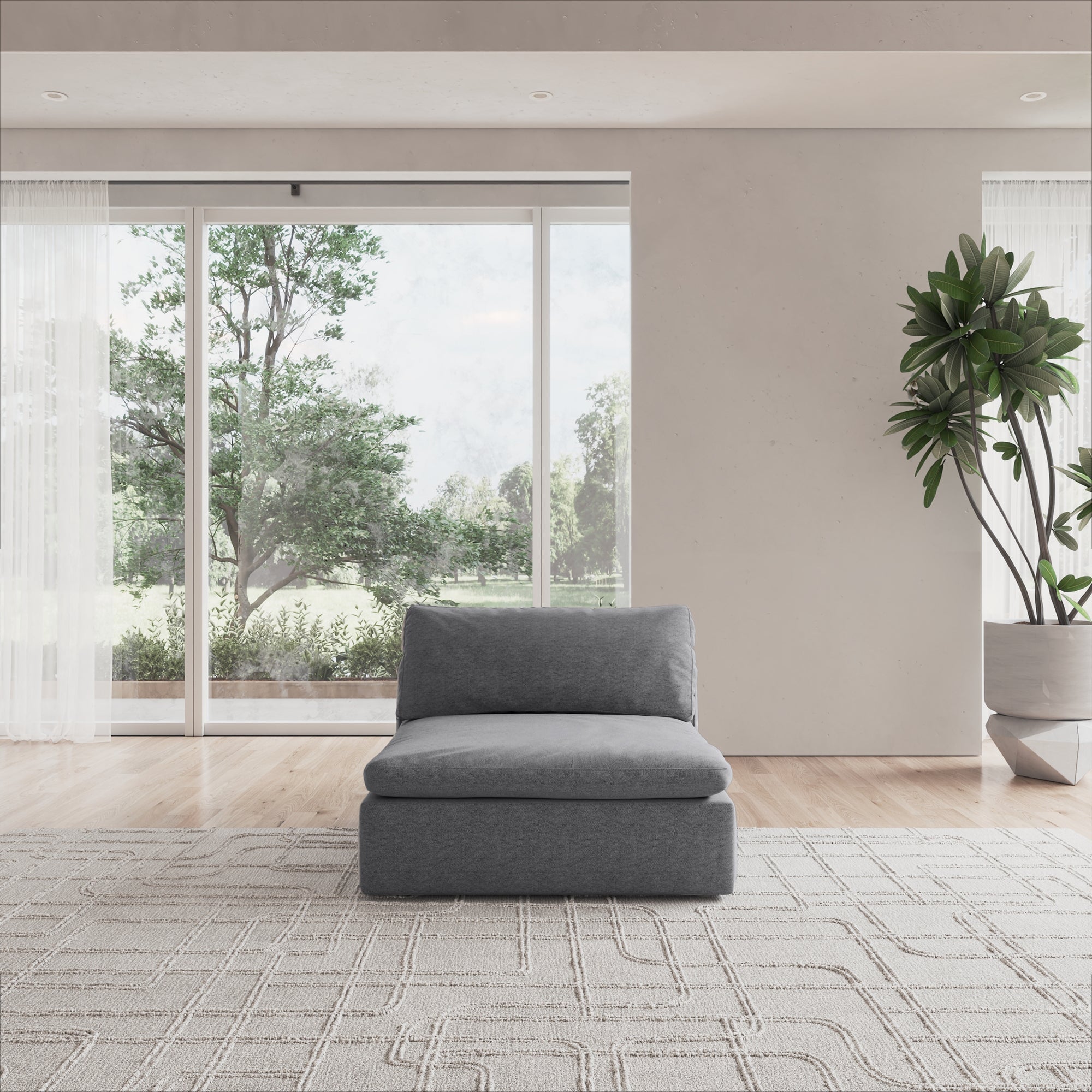 CloudForm™ Middle Armless Modular Sofa | Anthracite