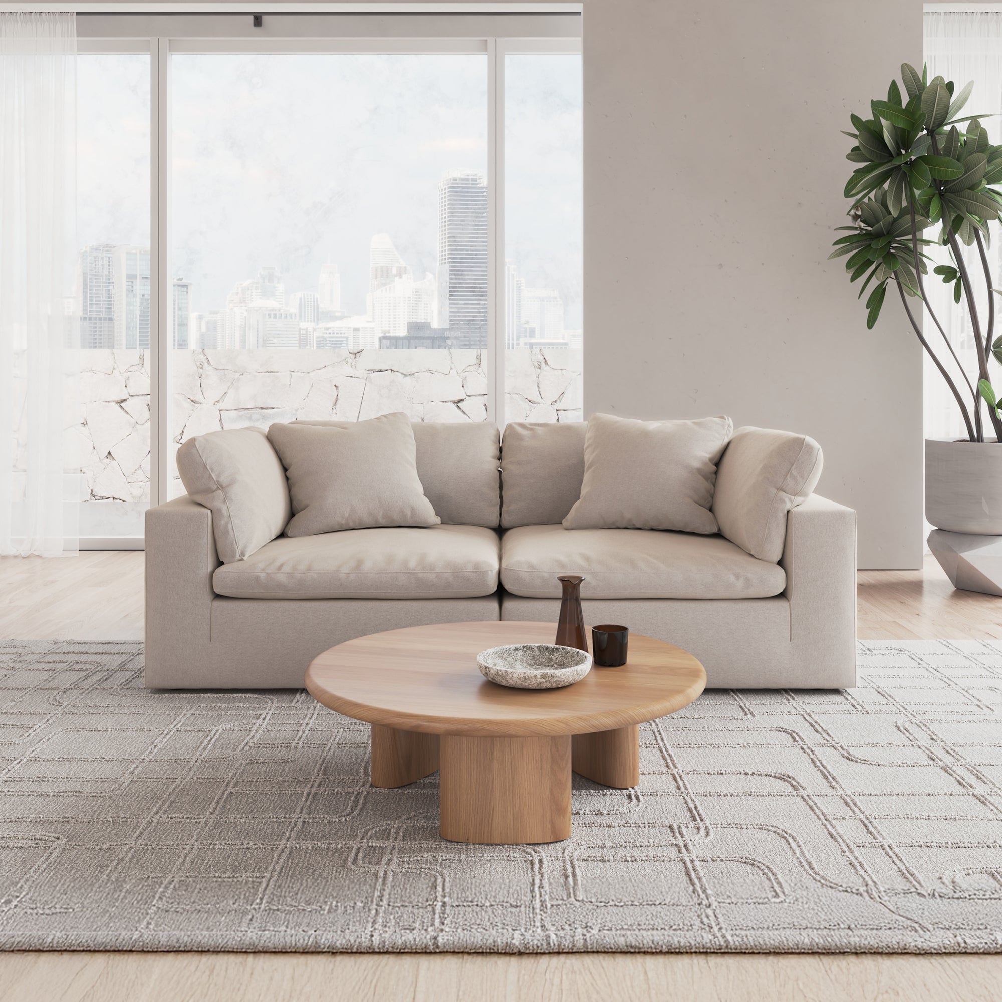 CloudForm™ 2-Seater Modular Sofa | Cream