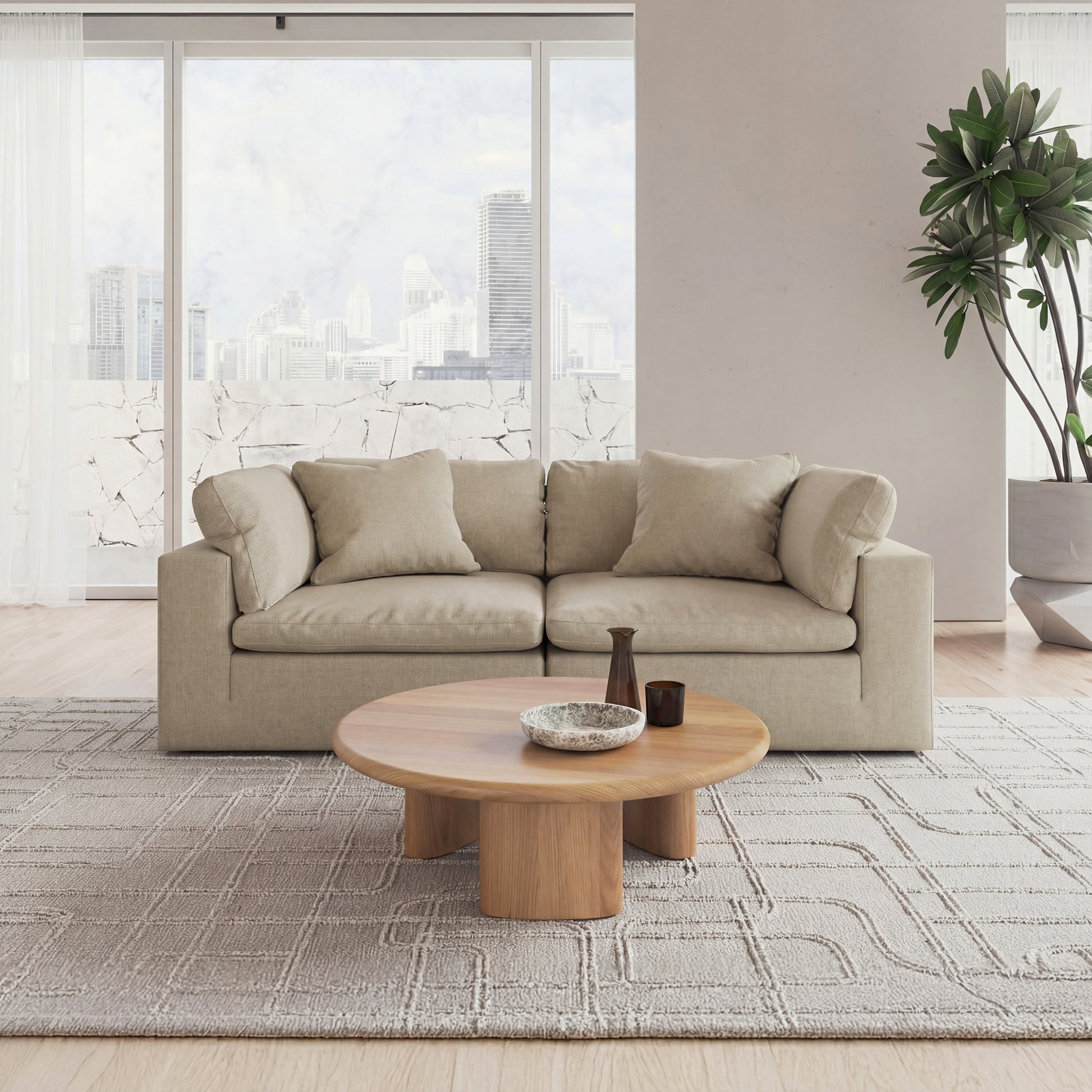 CloudForm™ 2-Seater Modular Sofa | Khaki