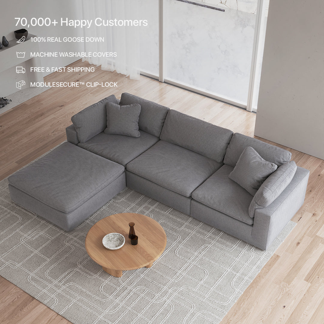 CloudForm™ 3-Seater + Ottoman Modular Sofa | Anthracite