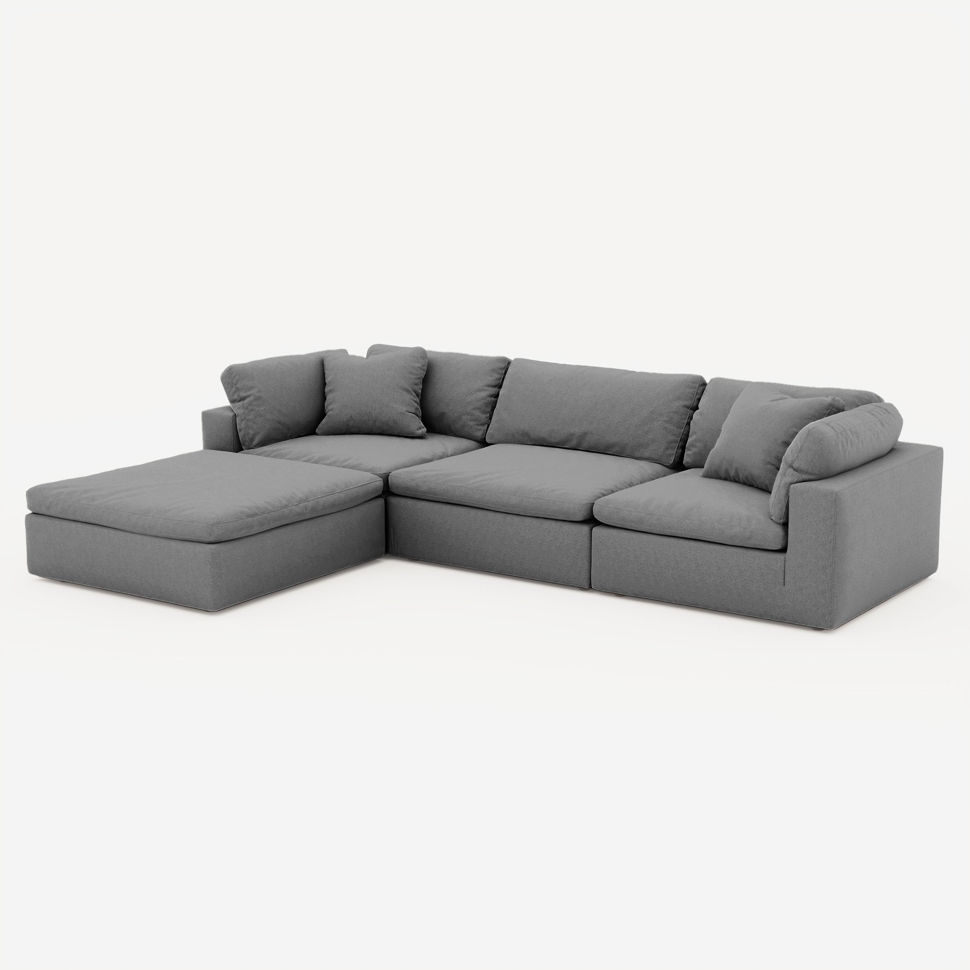 CloudForm™ 3-Seater + Ottoman Modular Sofa | Anthracite