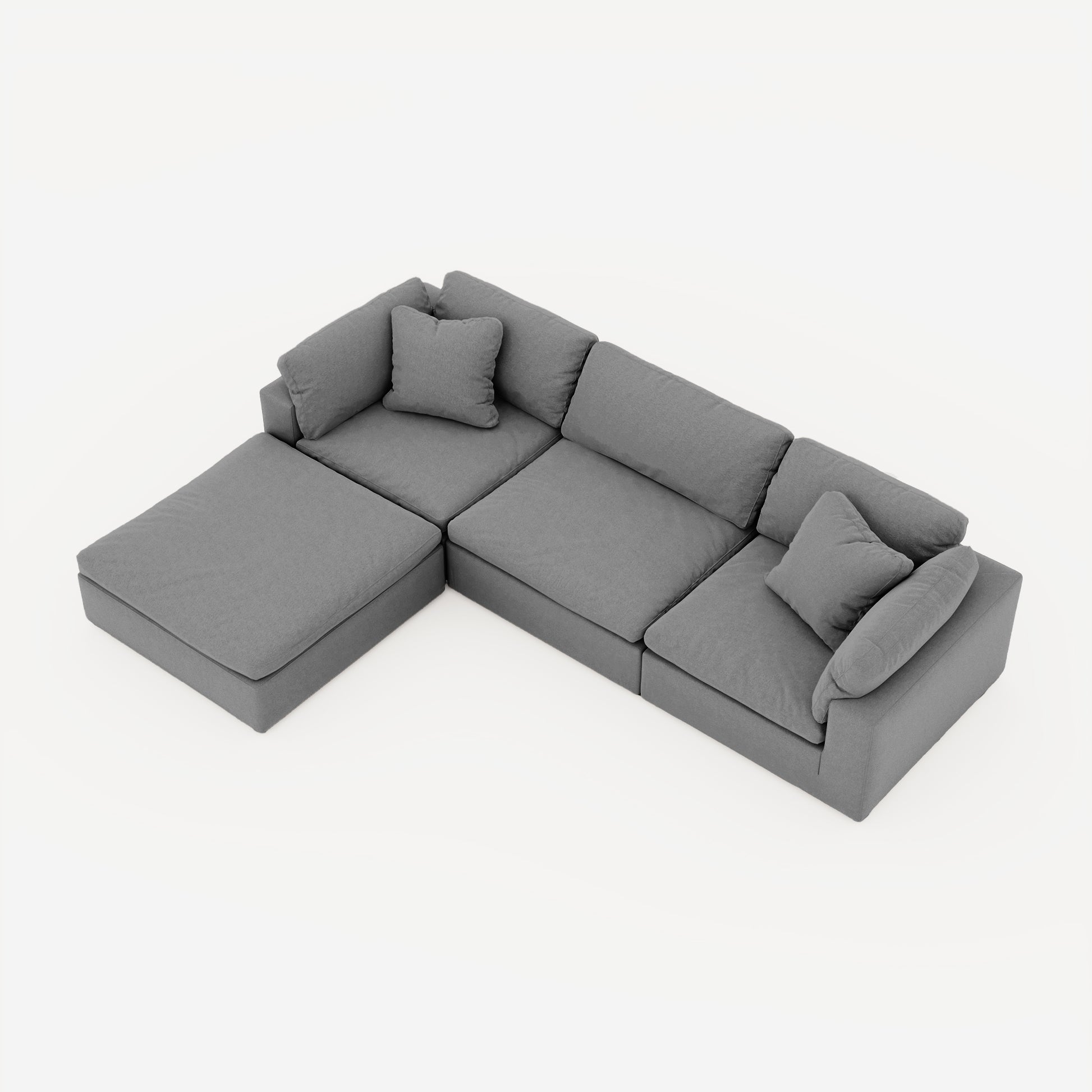 CloudForm™ 3-Seater + Ottoman Modular Sofa | Anthracite