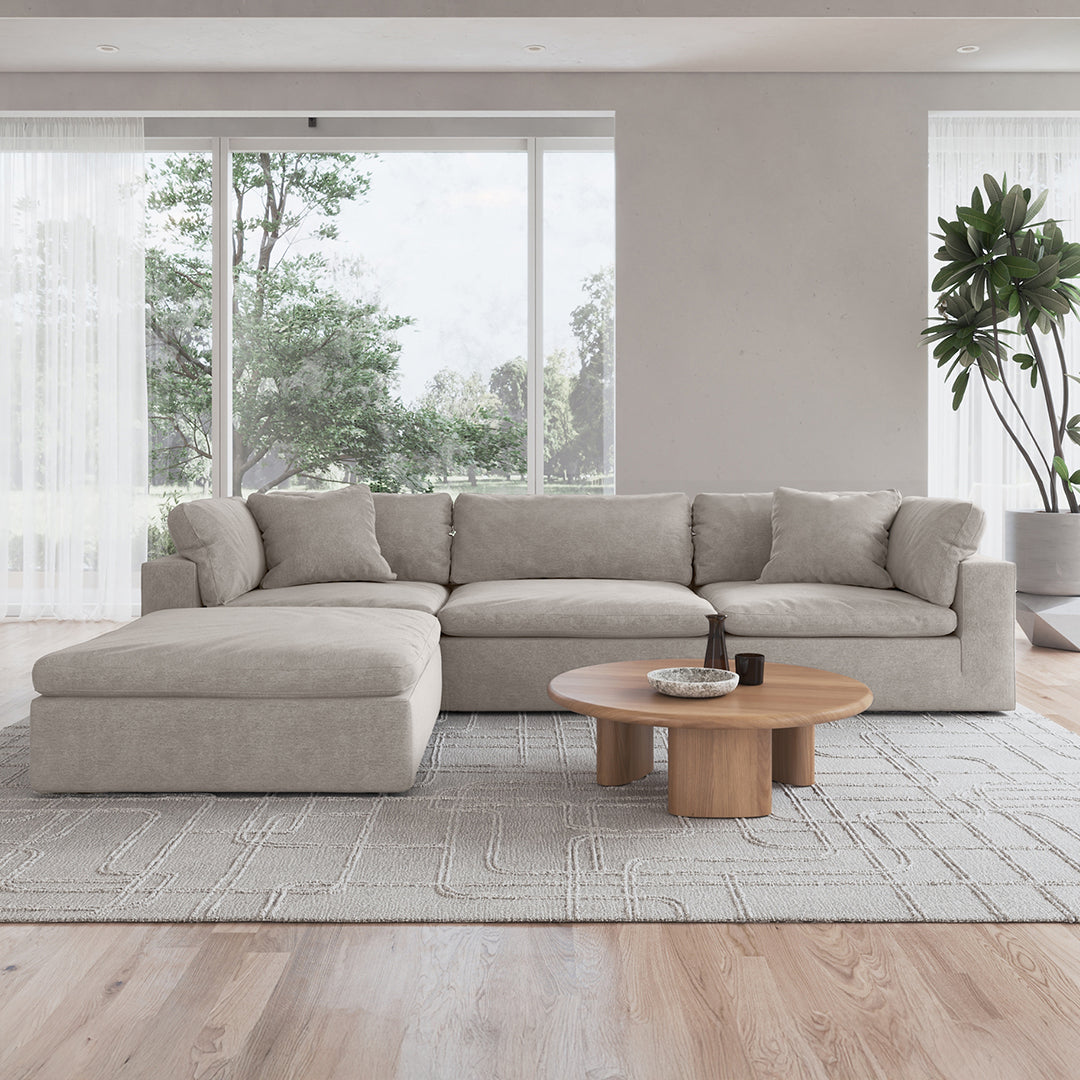 CloudForm™ 3-Seater + Ottoman Modular Sofa | Cream