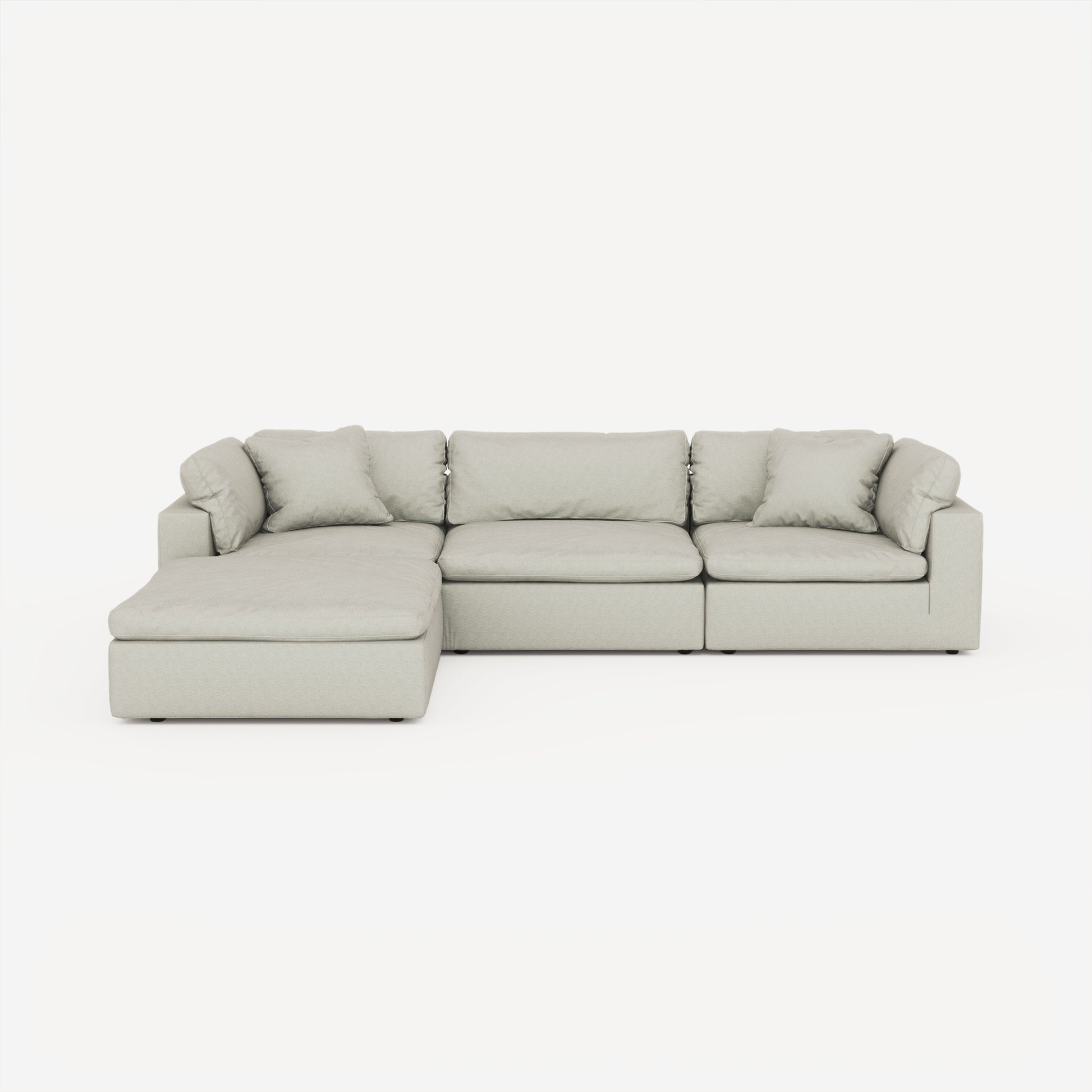 CloudForm™ 3-Seater + Ottoman Modular Sofa | Pearl