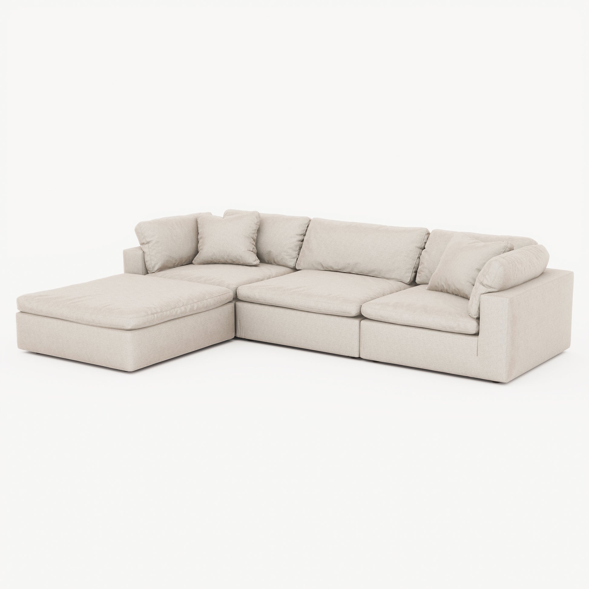 CloudForm™ 3-Seater + Ottoman Modular Sofa | Cream