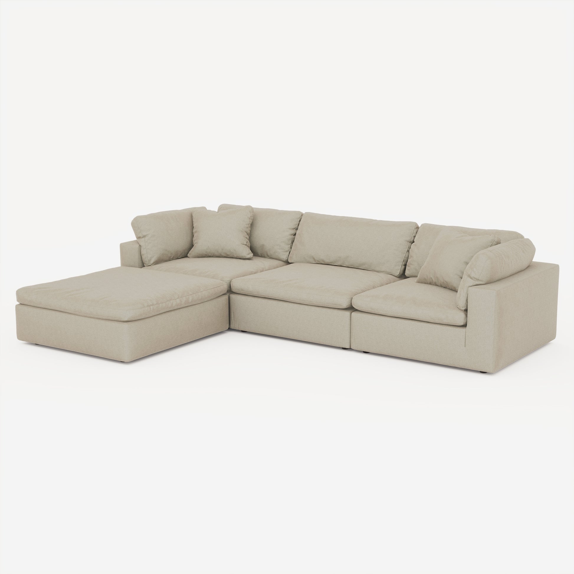 CloudForm™ 3-Seater + Ottoman Modular Sofa | Khaki