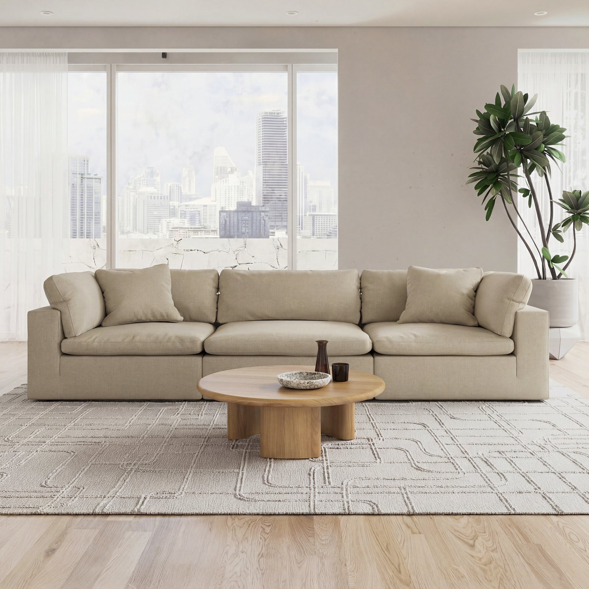 CloudForm™ 3-Seater Modular Sofa | Khaki