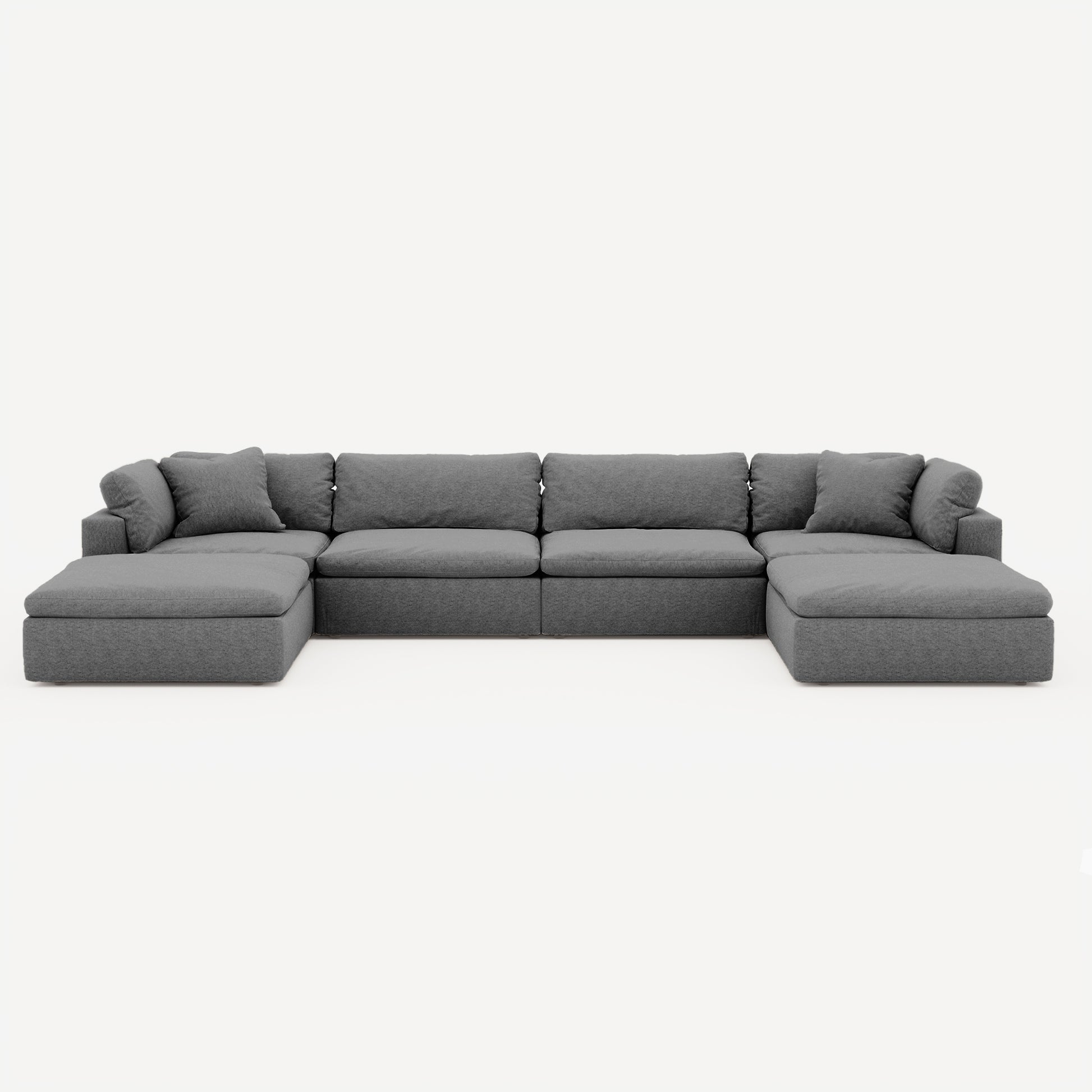 CloudForm™ 4-Seater + Ottoman Modular U-Sofa | Anthracite