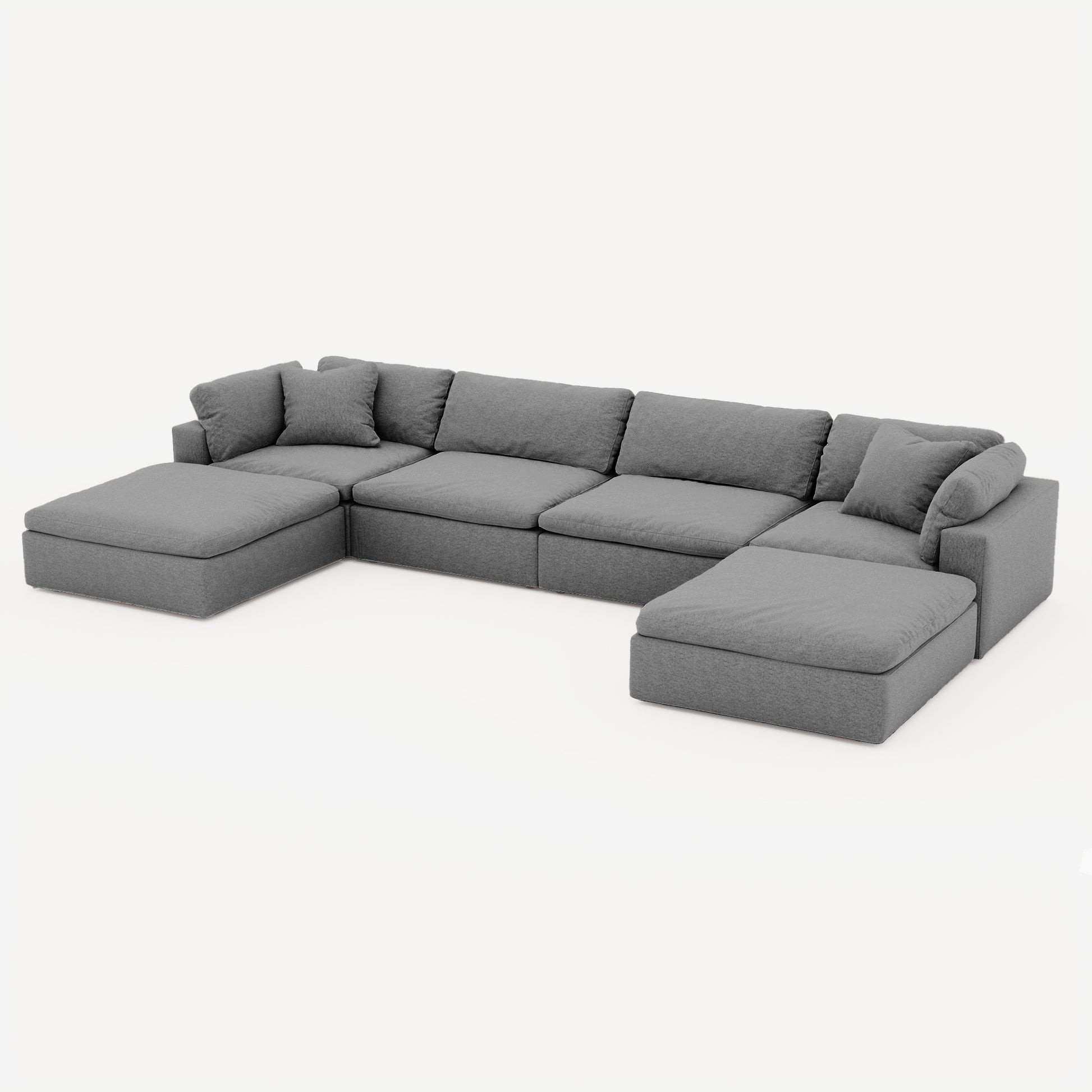 CloudForm™ 4-Seater + Ottoman Modular U-Sofa | Anthracite