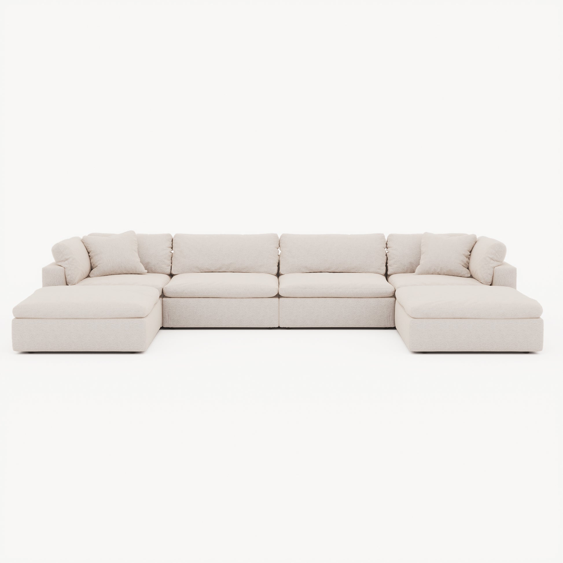 CloudForm™ 4-Seater + Ottoman Modular U-Sofa | Cream