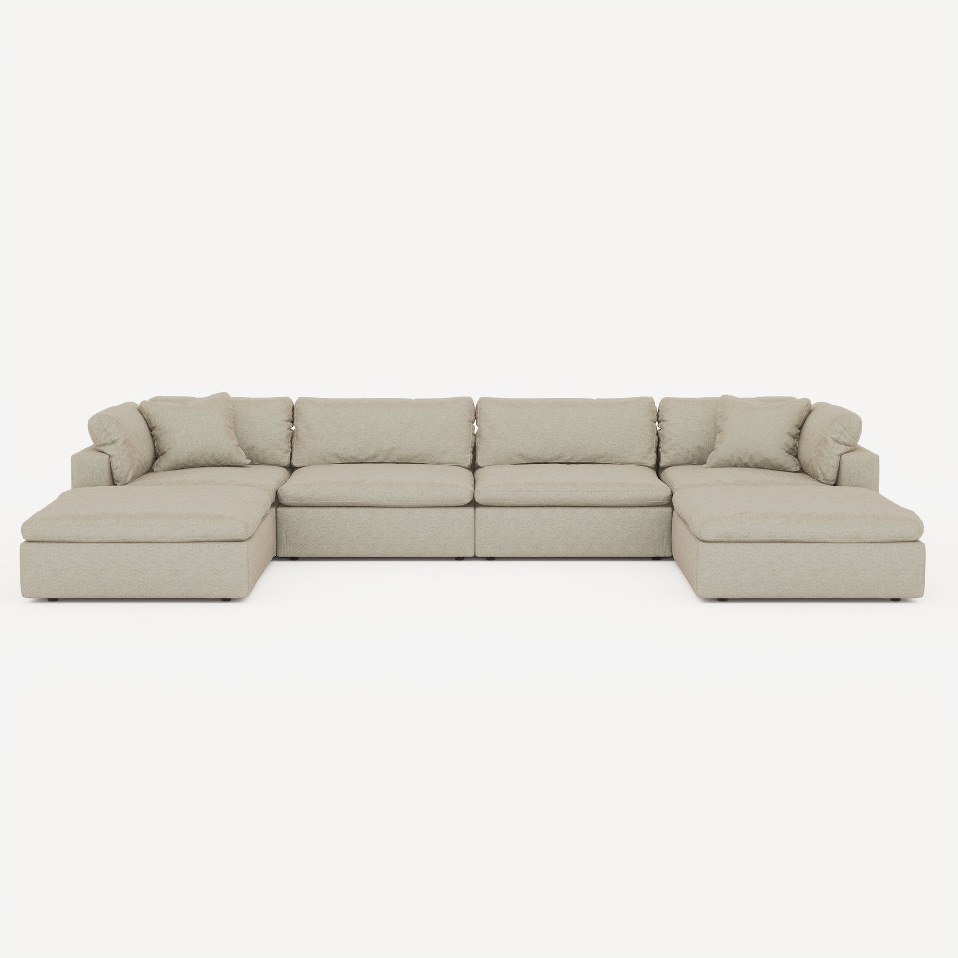 CloudForm™ 4-Seater + Ottoman Modular U-Sofa | Khaki