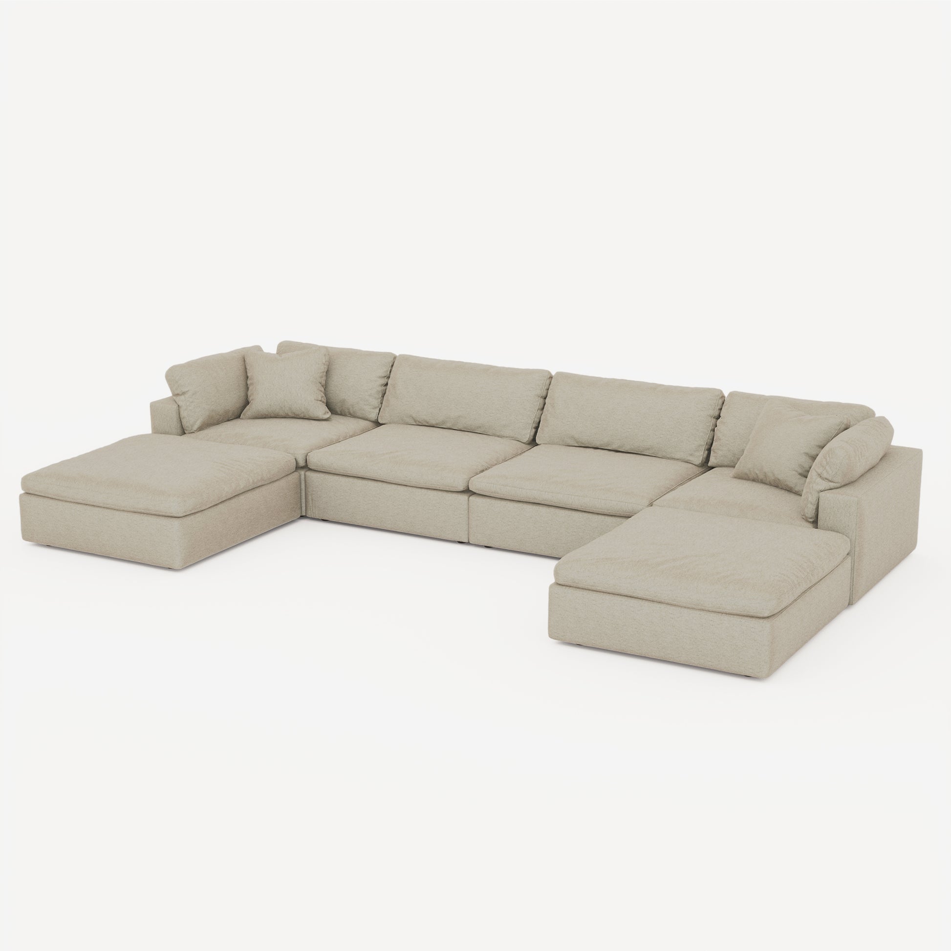 CloudForm™ 4-Seater + Ottoman Modular U-Sofa | Khaki