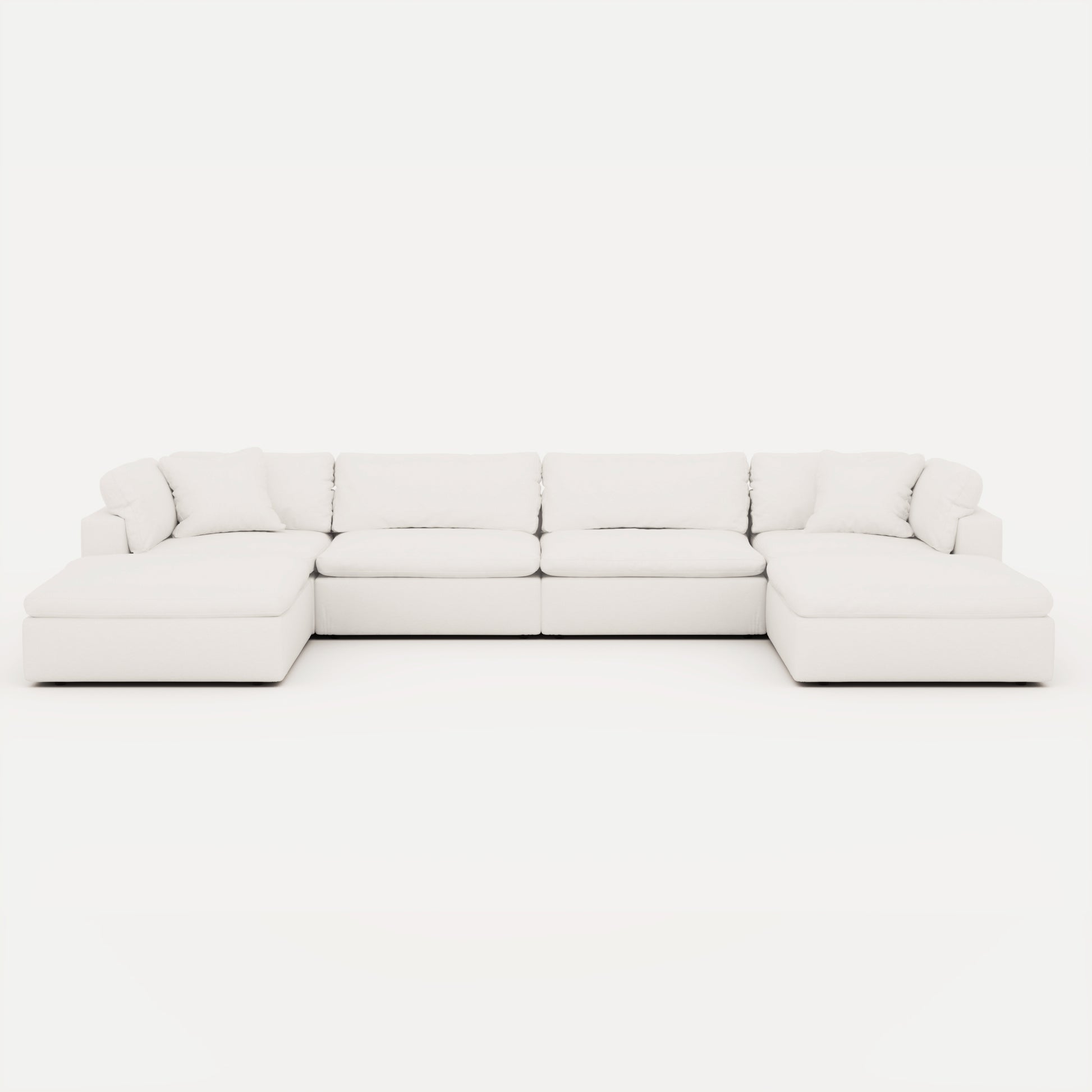 CloudForm™ 4-Seater + Ottoman Modular U-Sofa | White