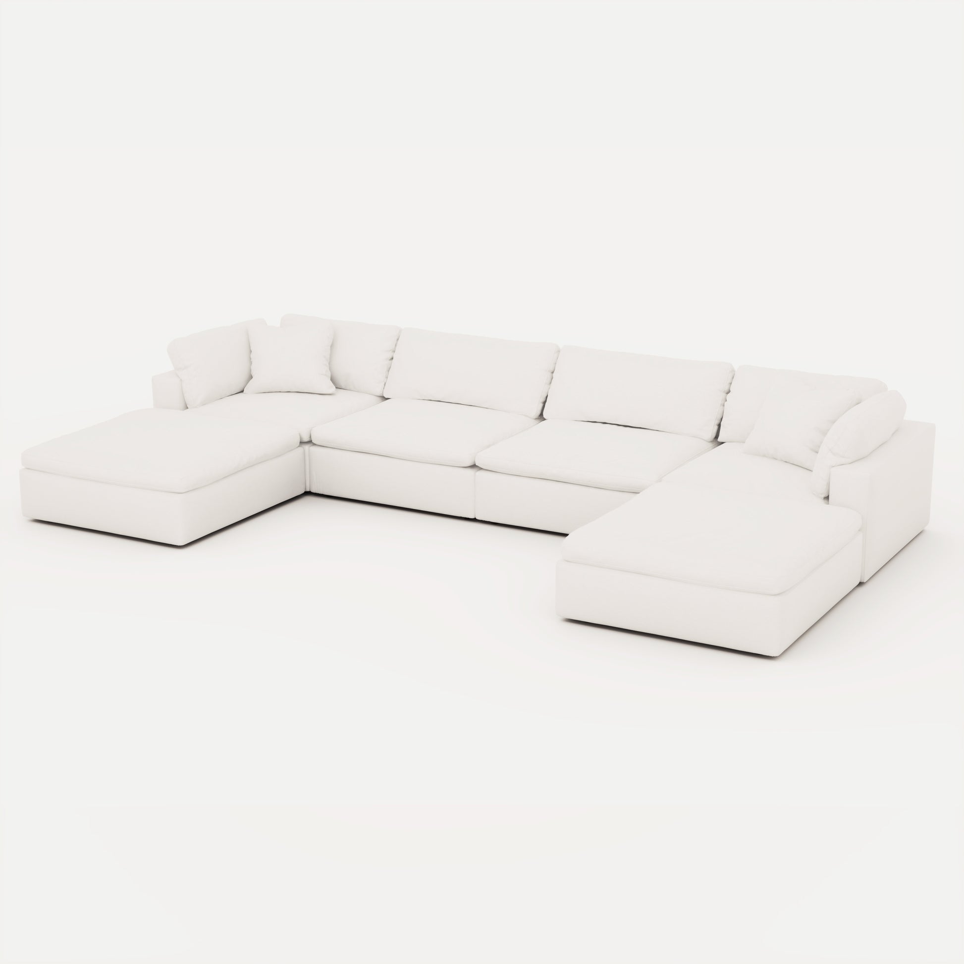 CloudForm™ 4-Seater + Ottoman Modular U-Sofa | White