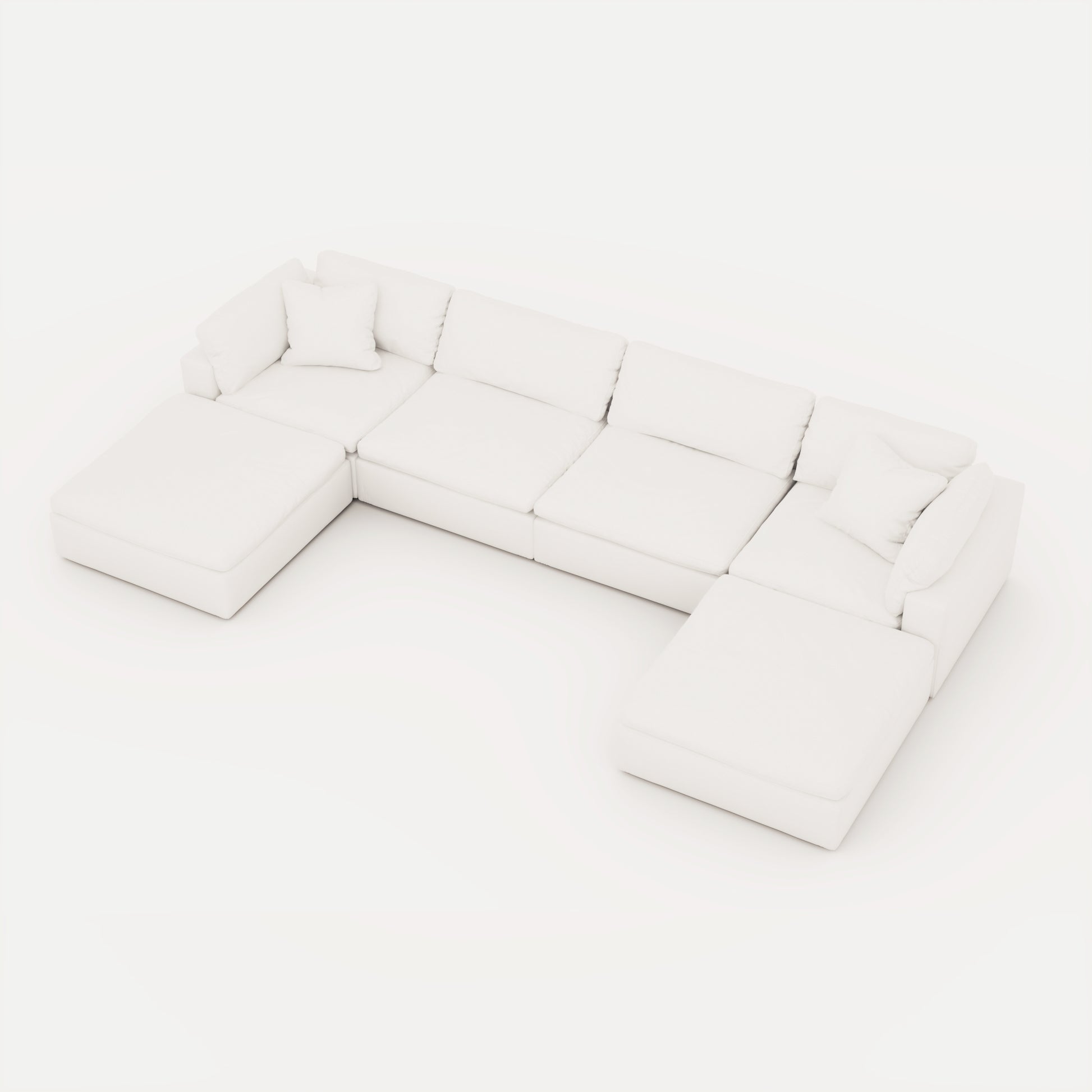 CloudForm™ 4-Seater + Ottoman Modular U-Sofa | White