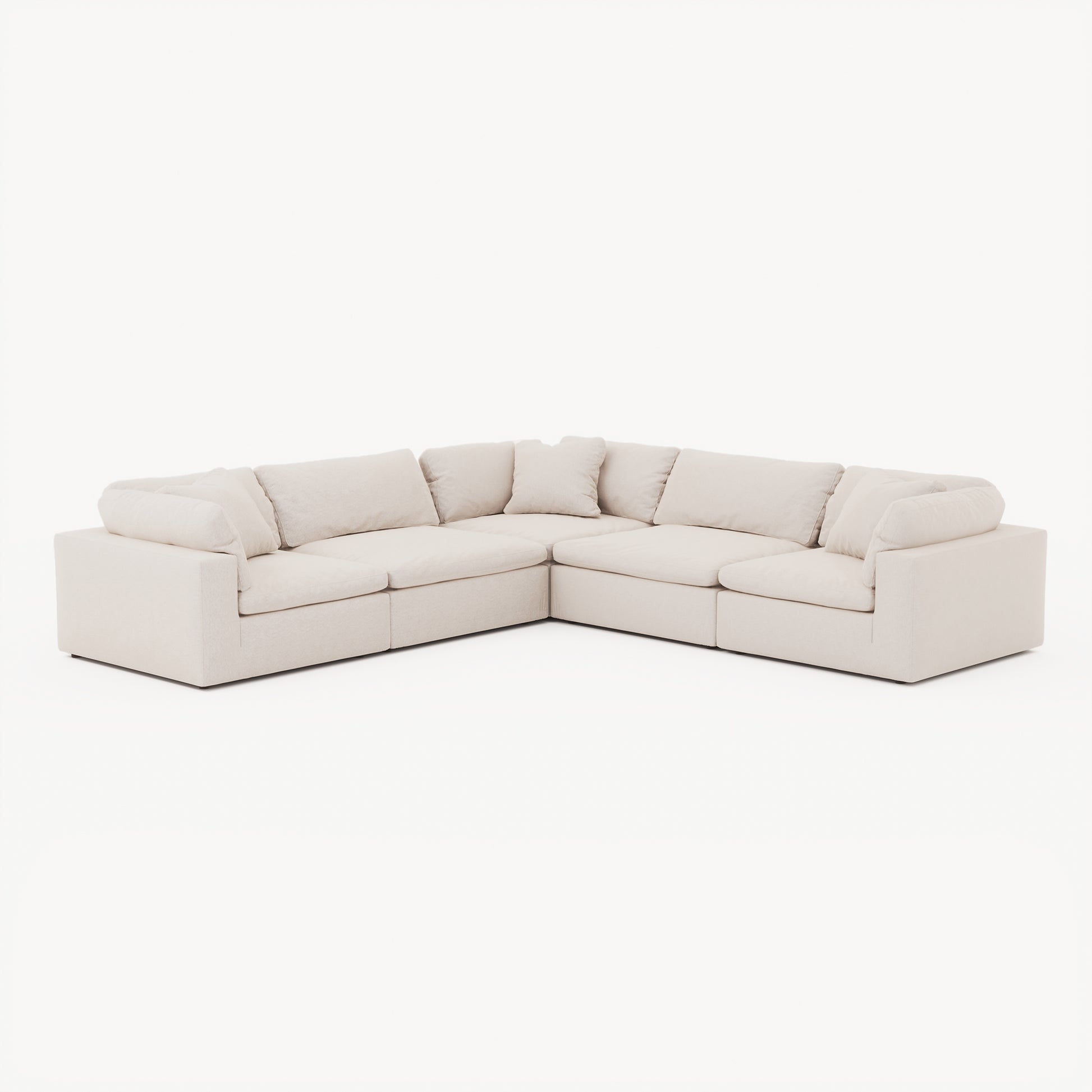 CloudForm™ 5-Seater Modular L-Sofa | Cream