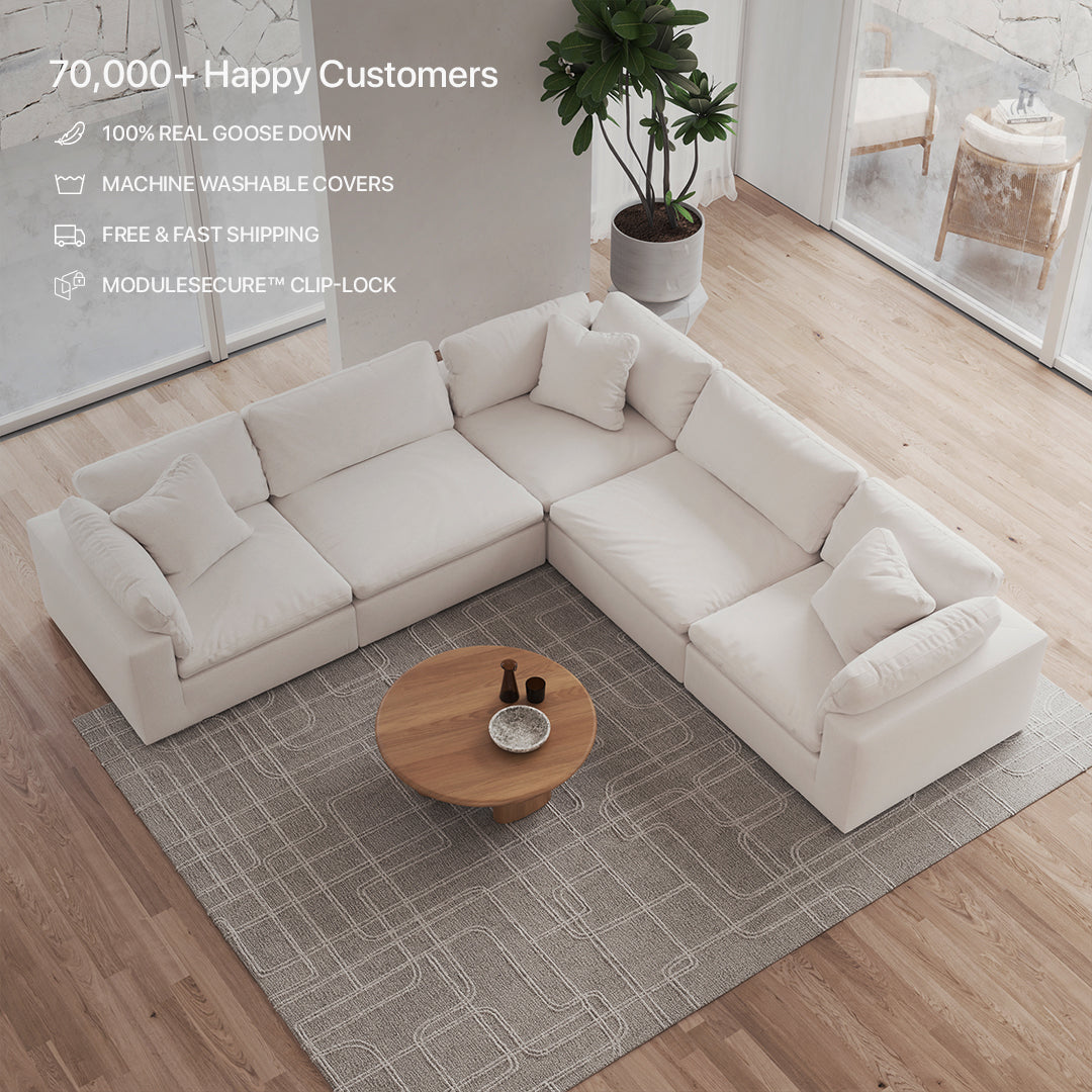 CloudForm™ 5-Seater Modular L-Sofa | White