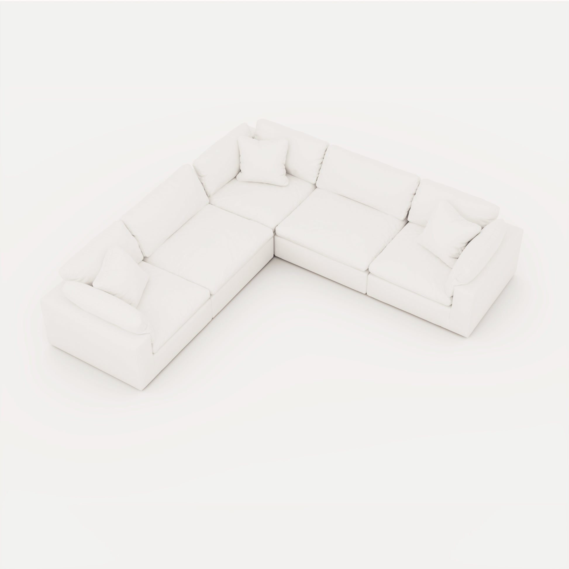 CloudForm™ 5-Seater Modular L-Sofa | White