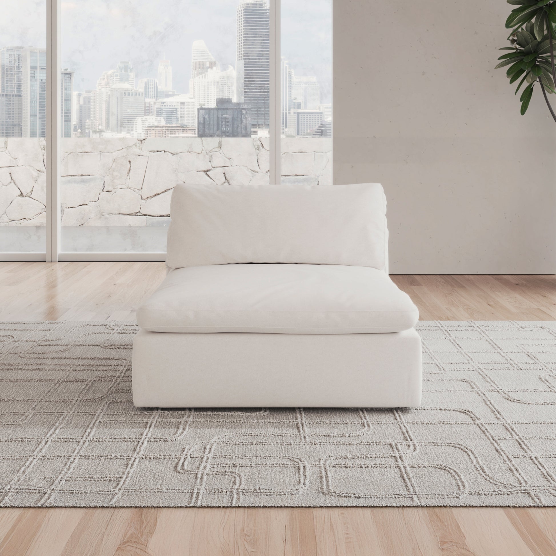 CloudForm™ Middle Armless Modular Sofa | White