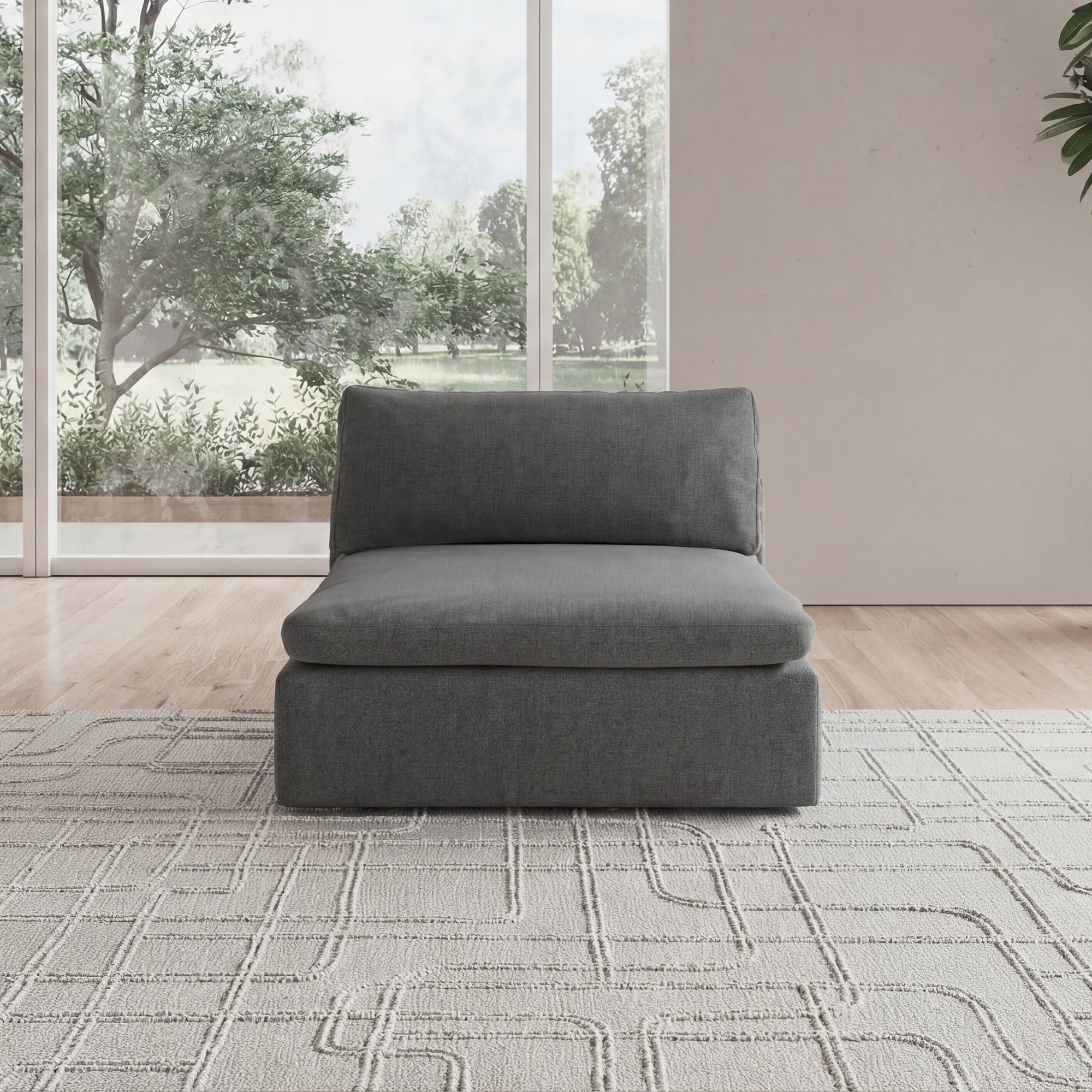 CloudForm™ Middle Armless Modular Sofa | Anthracite
