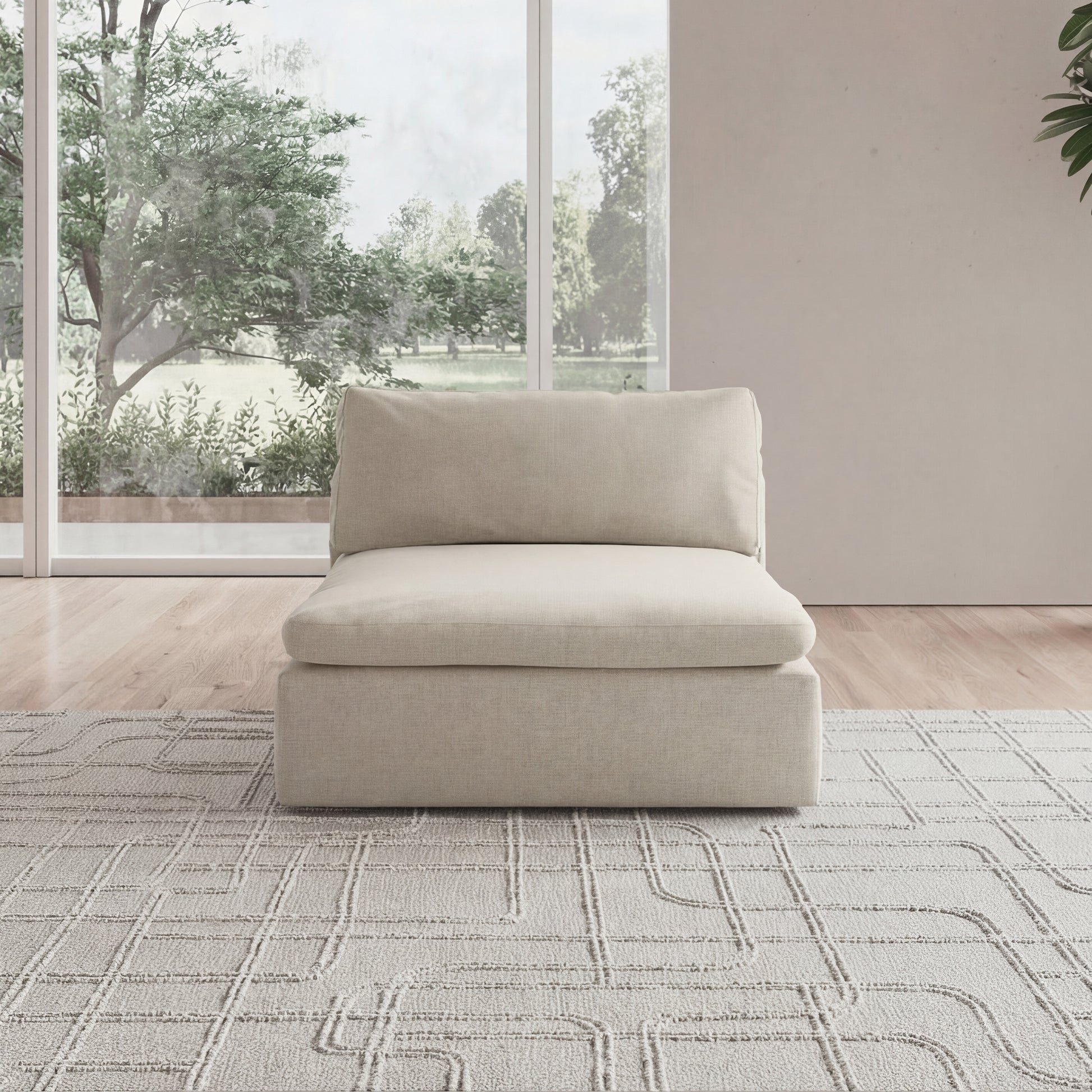 CloudForm™ Middle Armless Modular Sofa | Cream