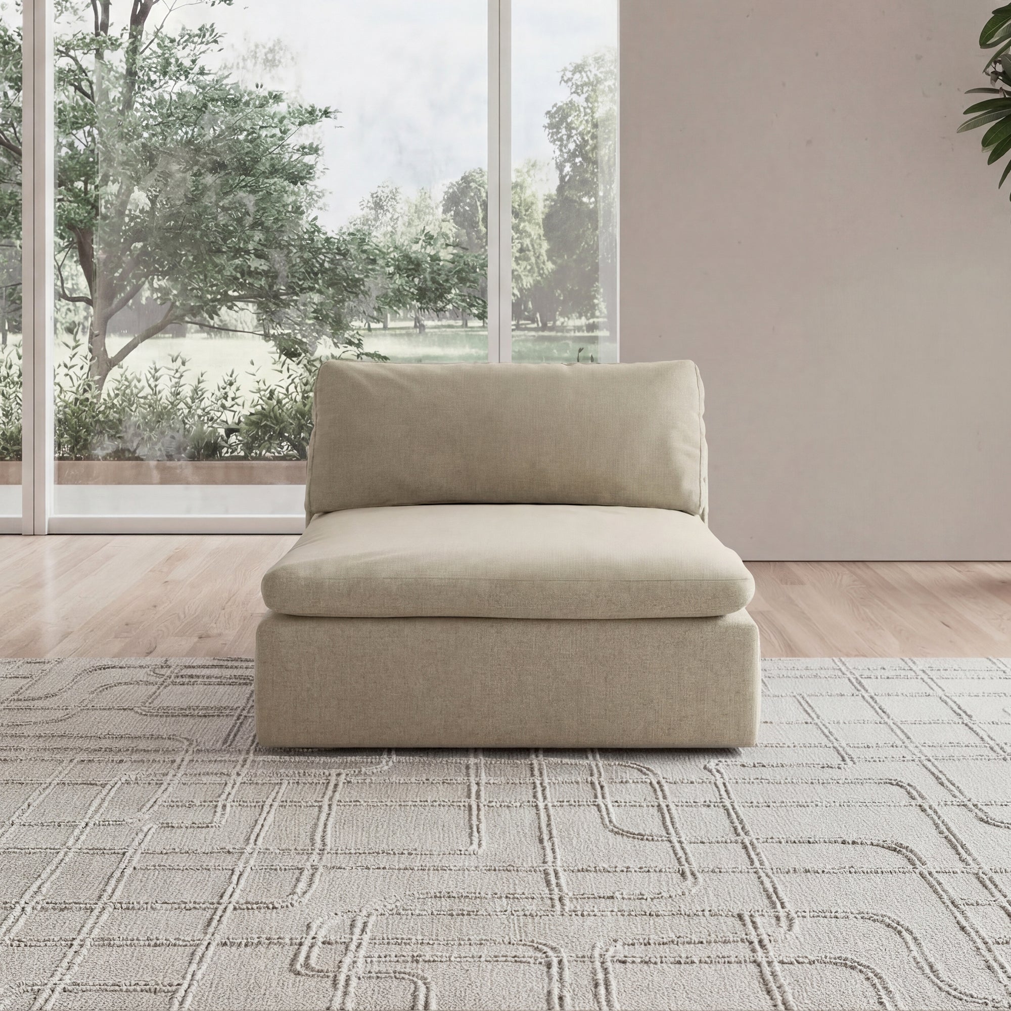 CloudForm™ Middle Armless Modular Sofa | Khaki