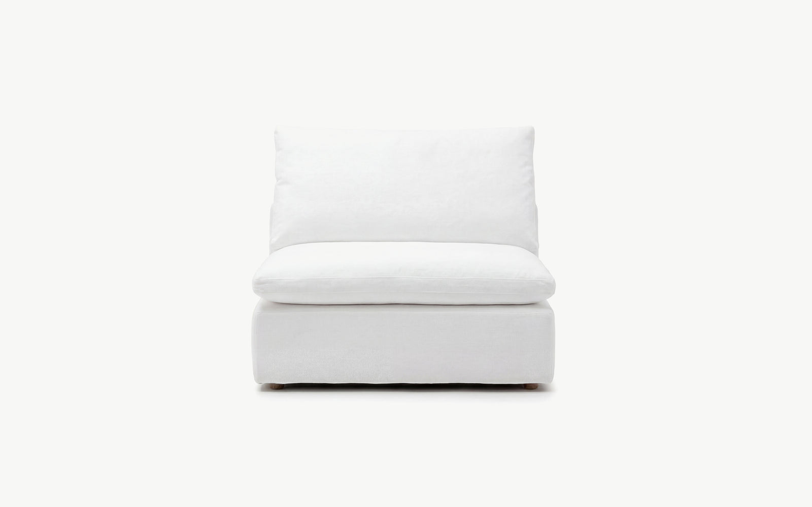 Cloud Couch Armless Modular Seater | White