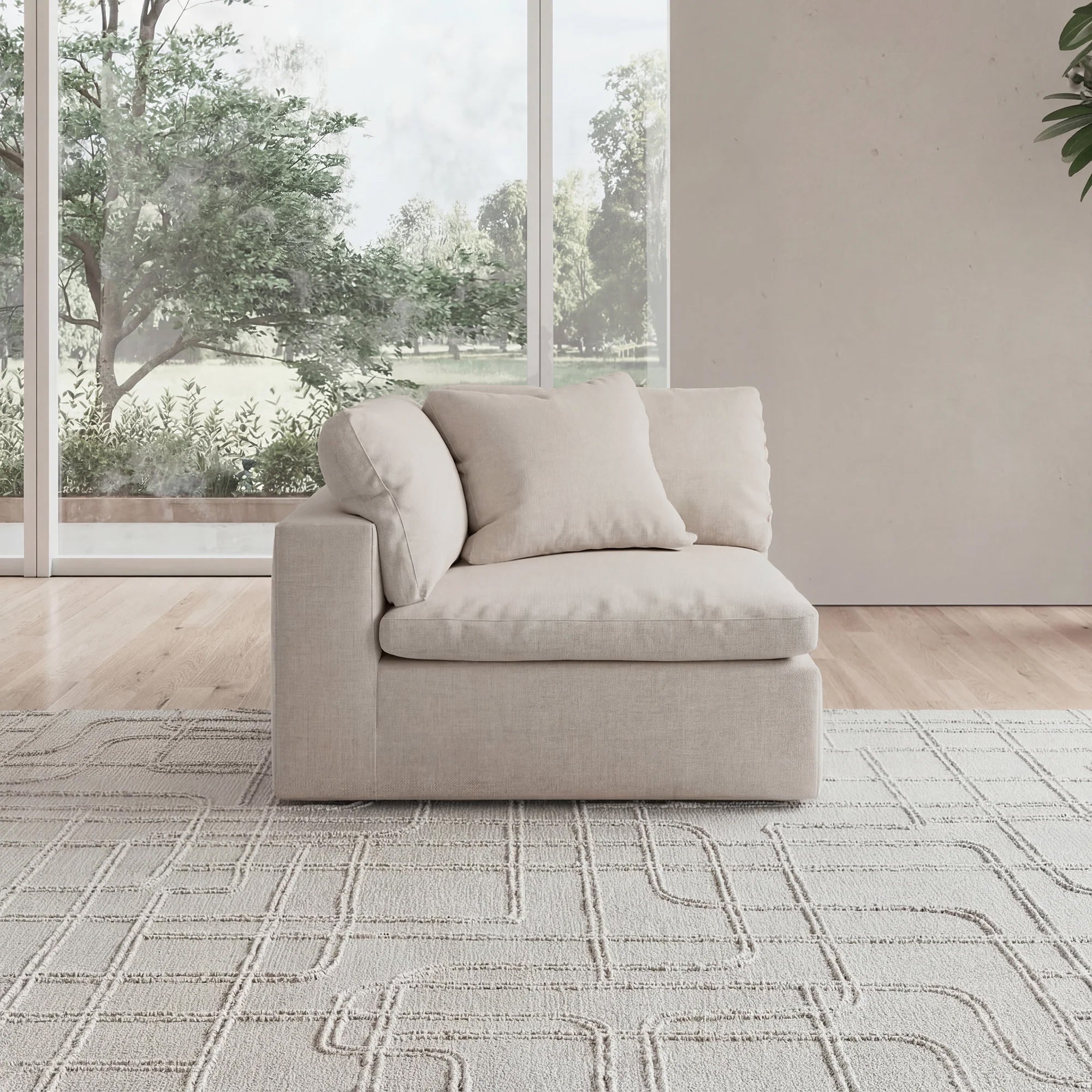 CloudForm™ Right Armrest Modular Sofa | Cream