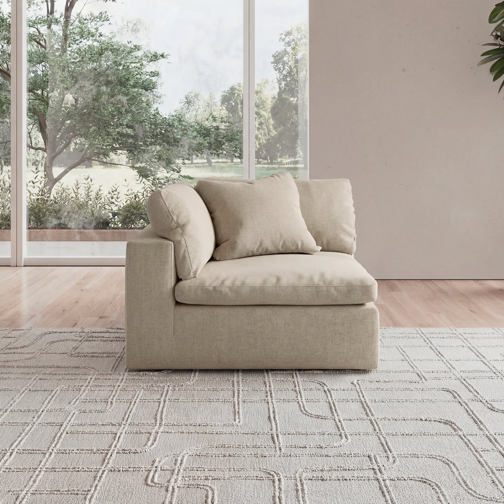 CloudForm™ Right Armrest Modular Sofa | Khaki