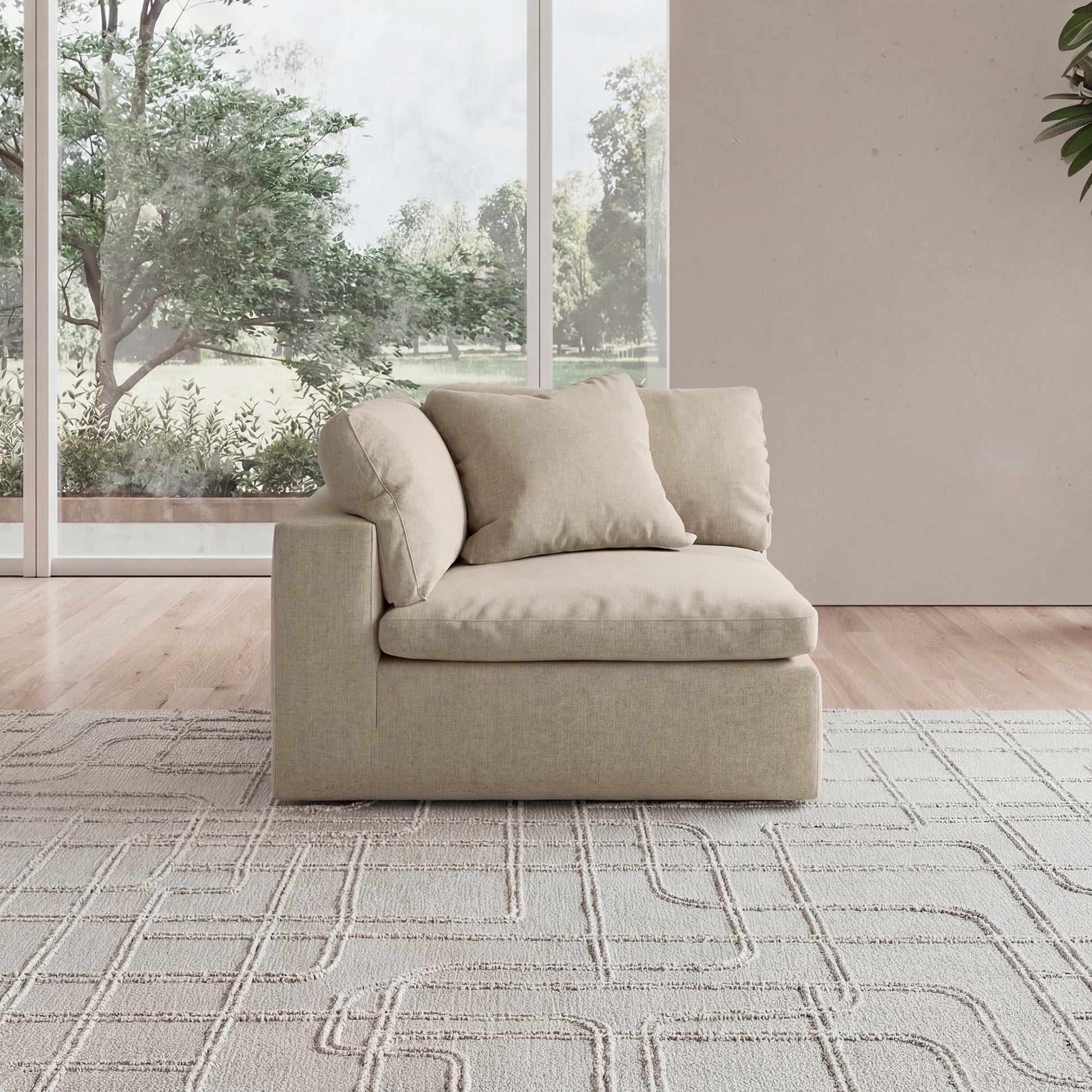 CloudForm™ Right Armrest Modular Sofa | Khaki