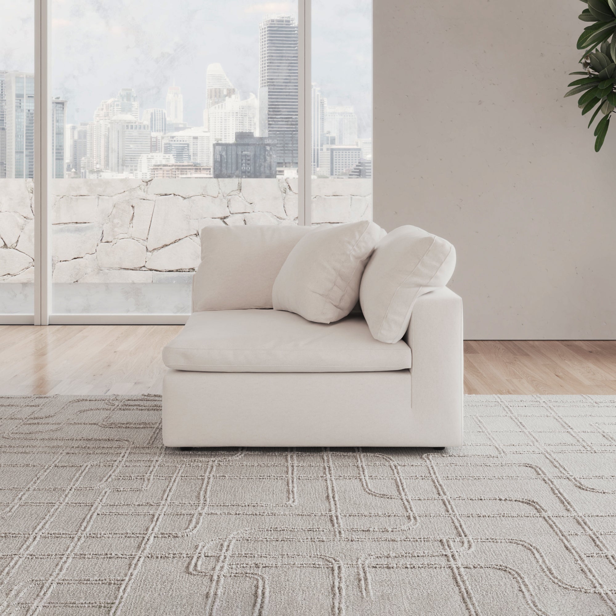 CloudForm™ Left Armrest Modular Sofa | White