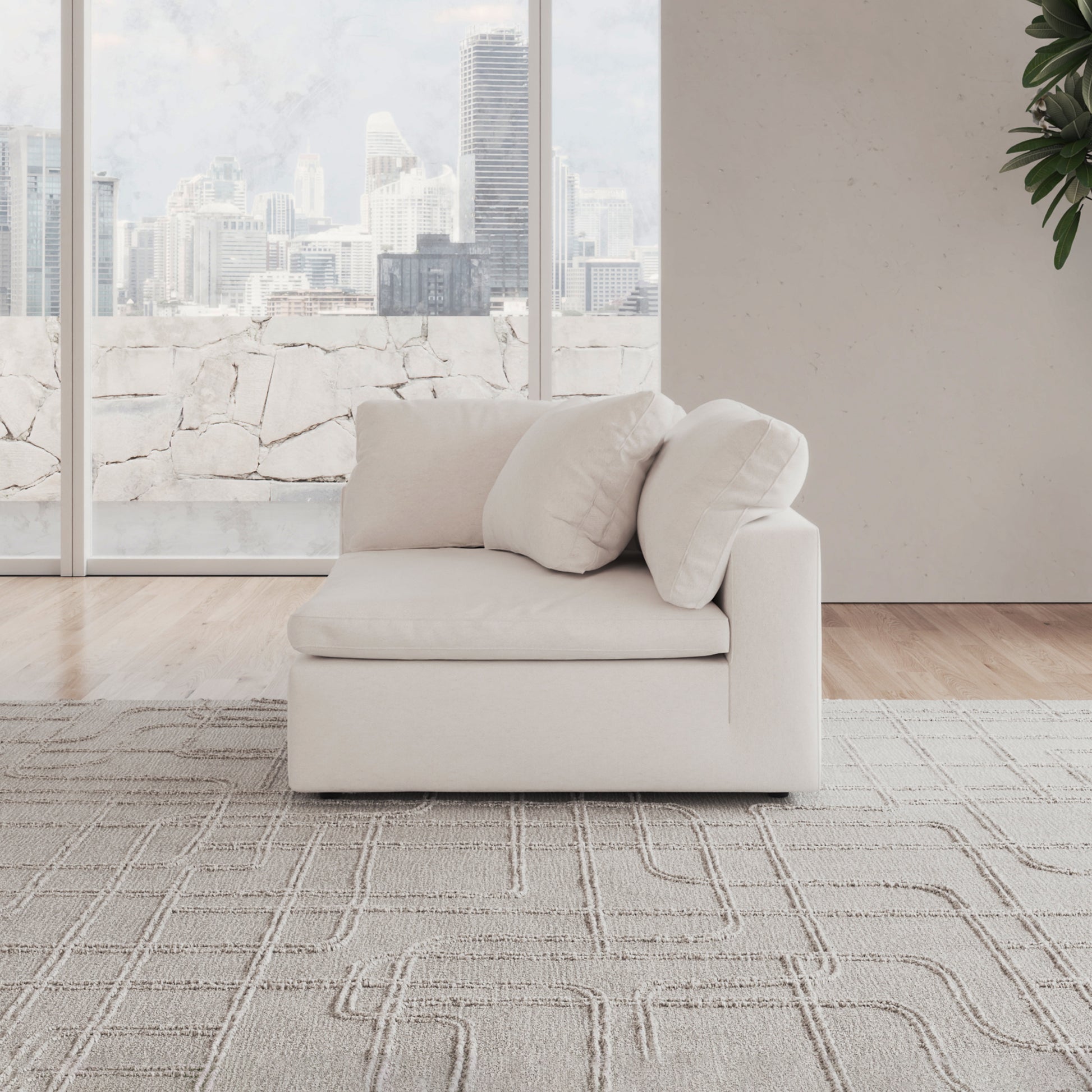 CloudForm™ Left Armrest Modular Sofa | White