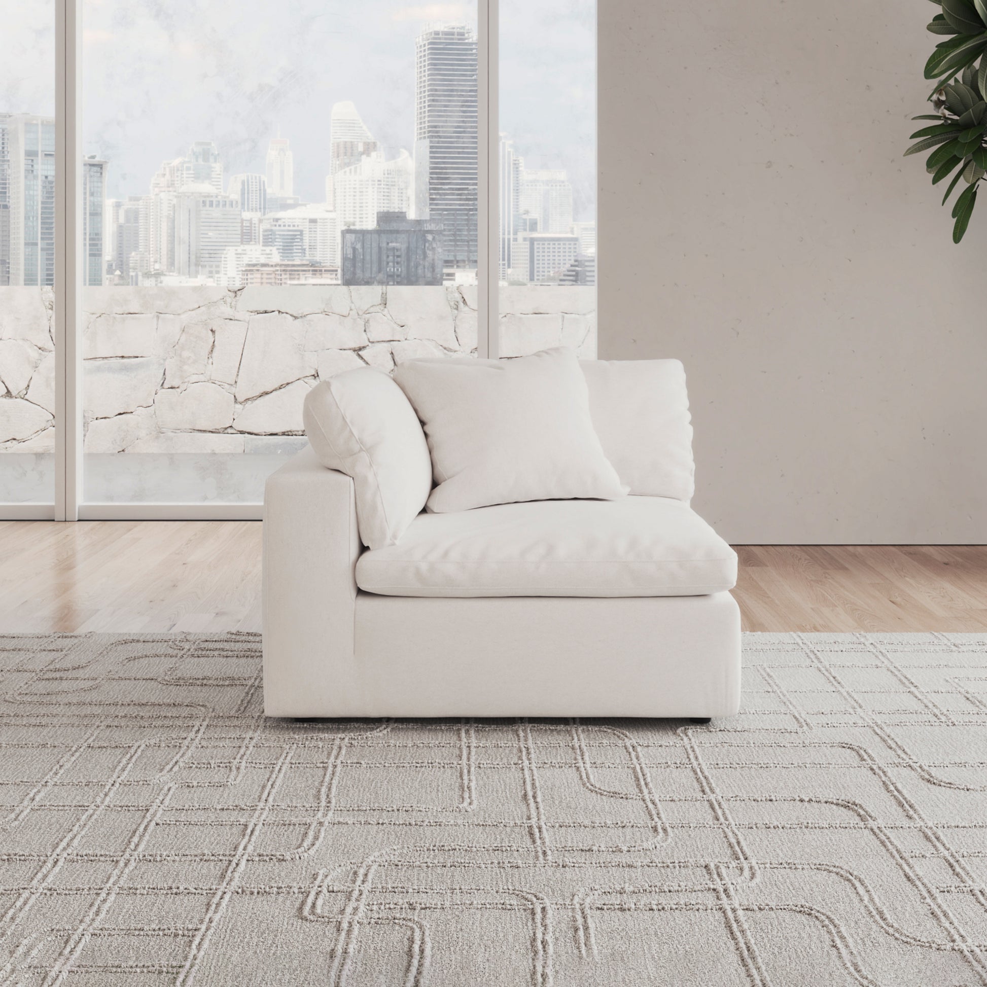 CloudForm™ Right Armrest Modular Sofa | White