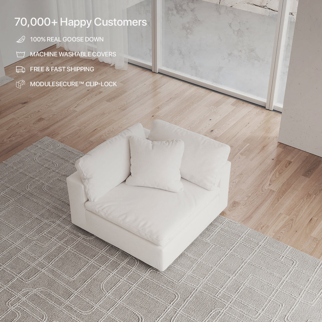 CloudForm™ Right Armrest Modular Sofa | White