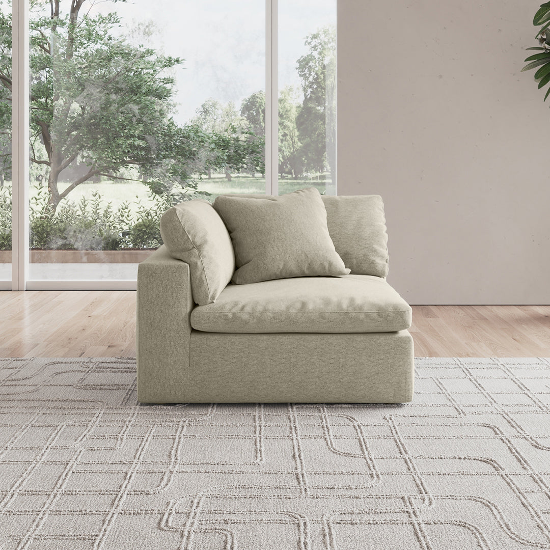 CloudForm™ Right Armrest Modular Sofa | Khaki