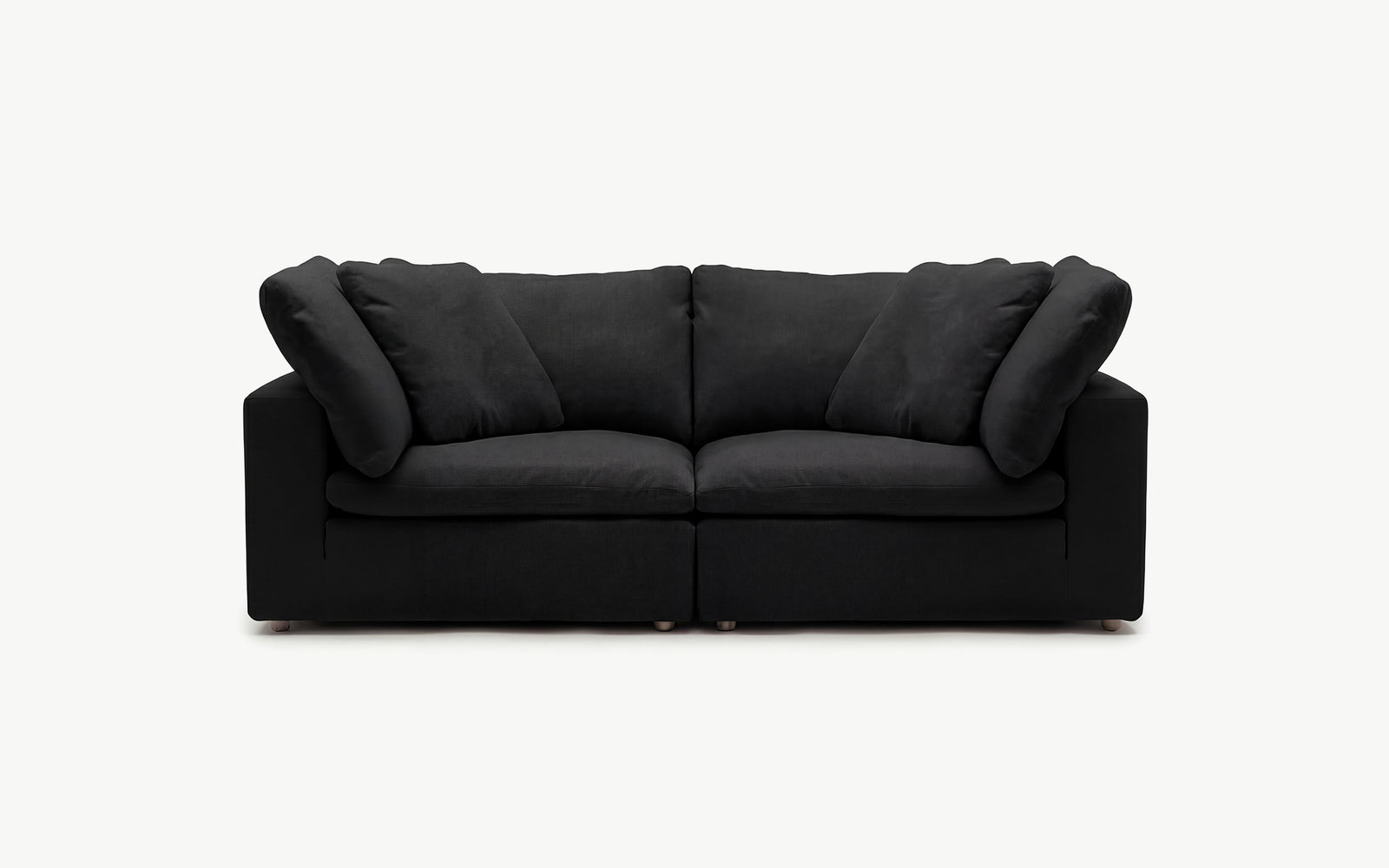 Cloud Couch Luxe 2-Seater Modular Loveseat | Black