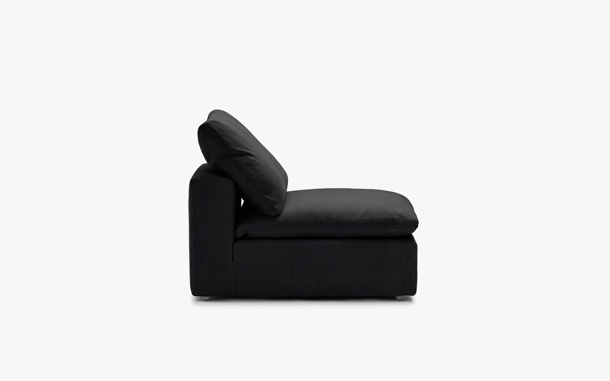 Cloud Couch Armless Modular Seater | Black